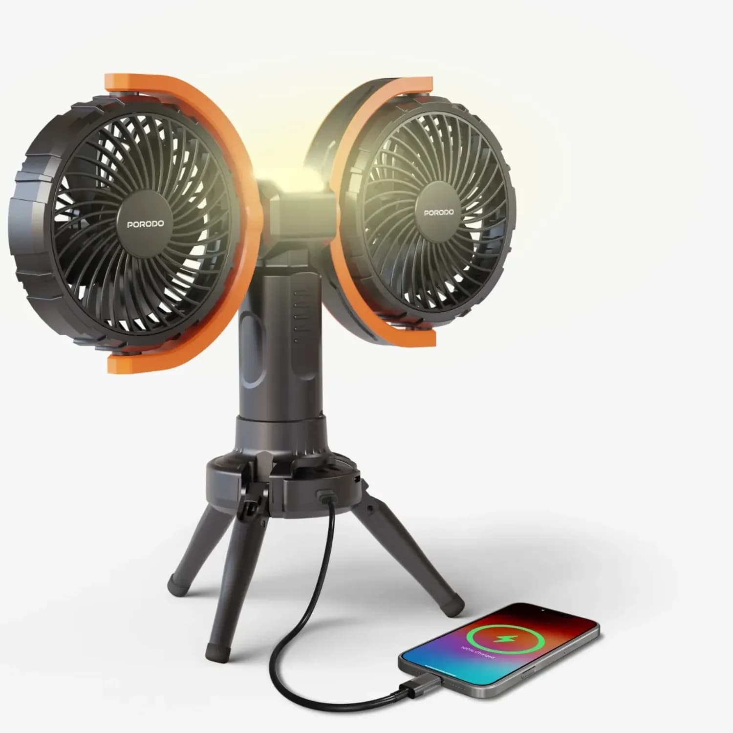 Porodo Fan - Dual-Head Oscillating, Black 2