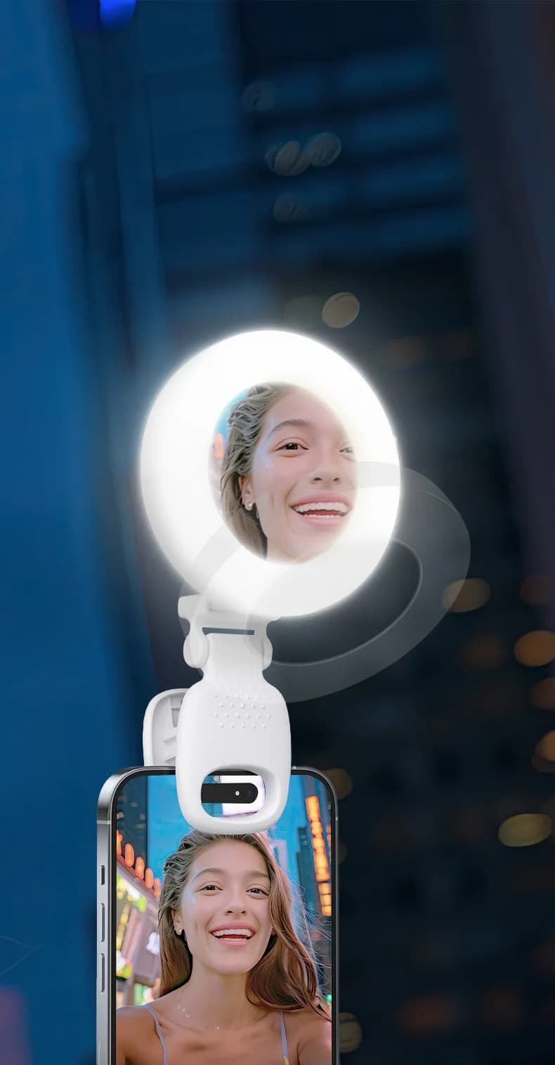 Porodo Lifestyle Clip-On Mirror Fill Light - White 3