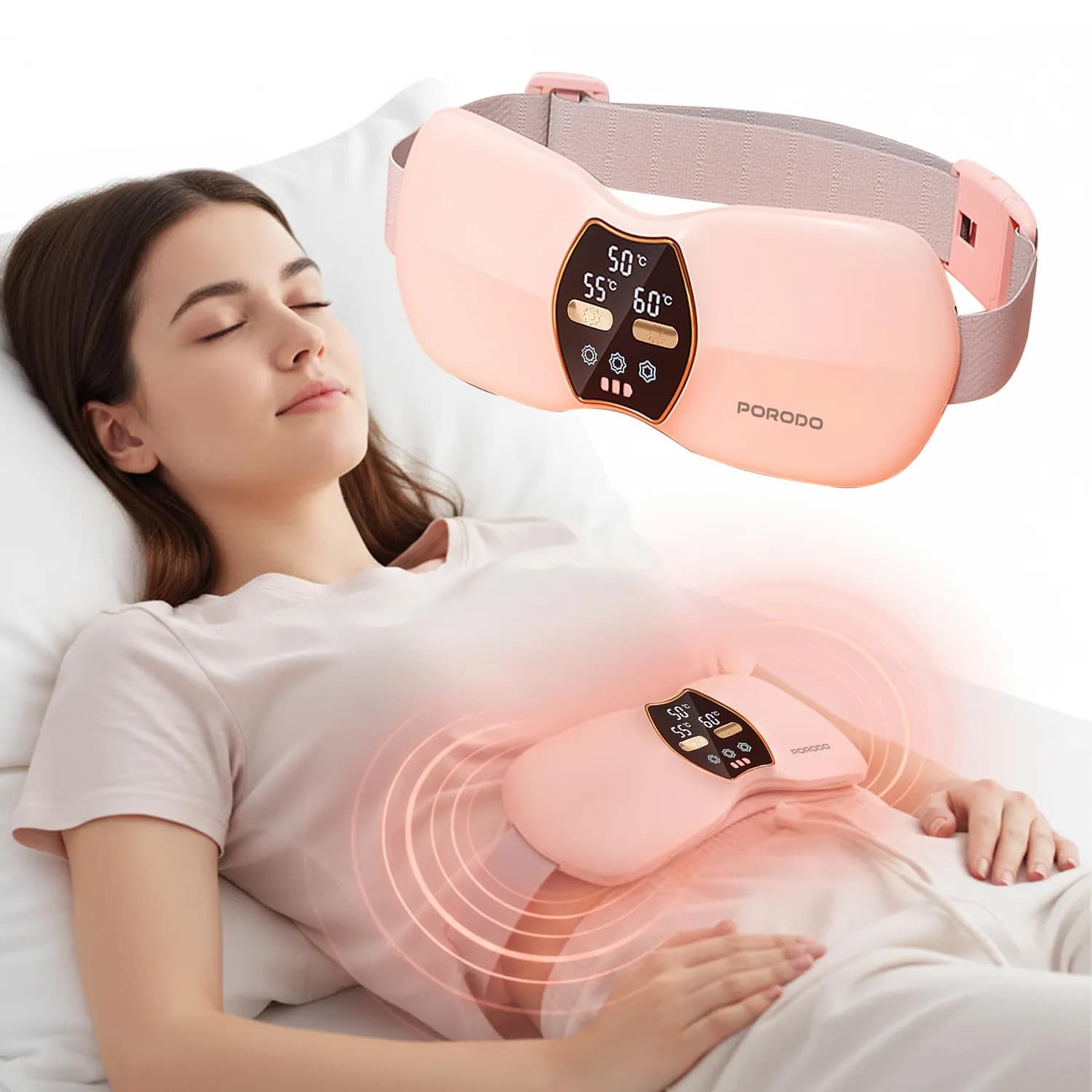 Porodo Facial Cleansing Brush Lifestyle Sonic - Heated Massage, Pink 1
