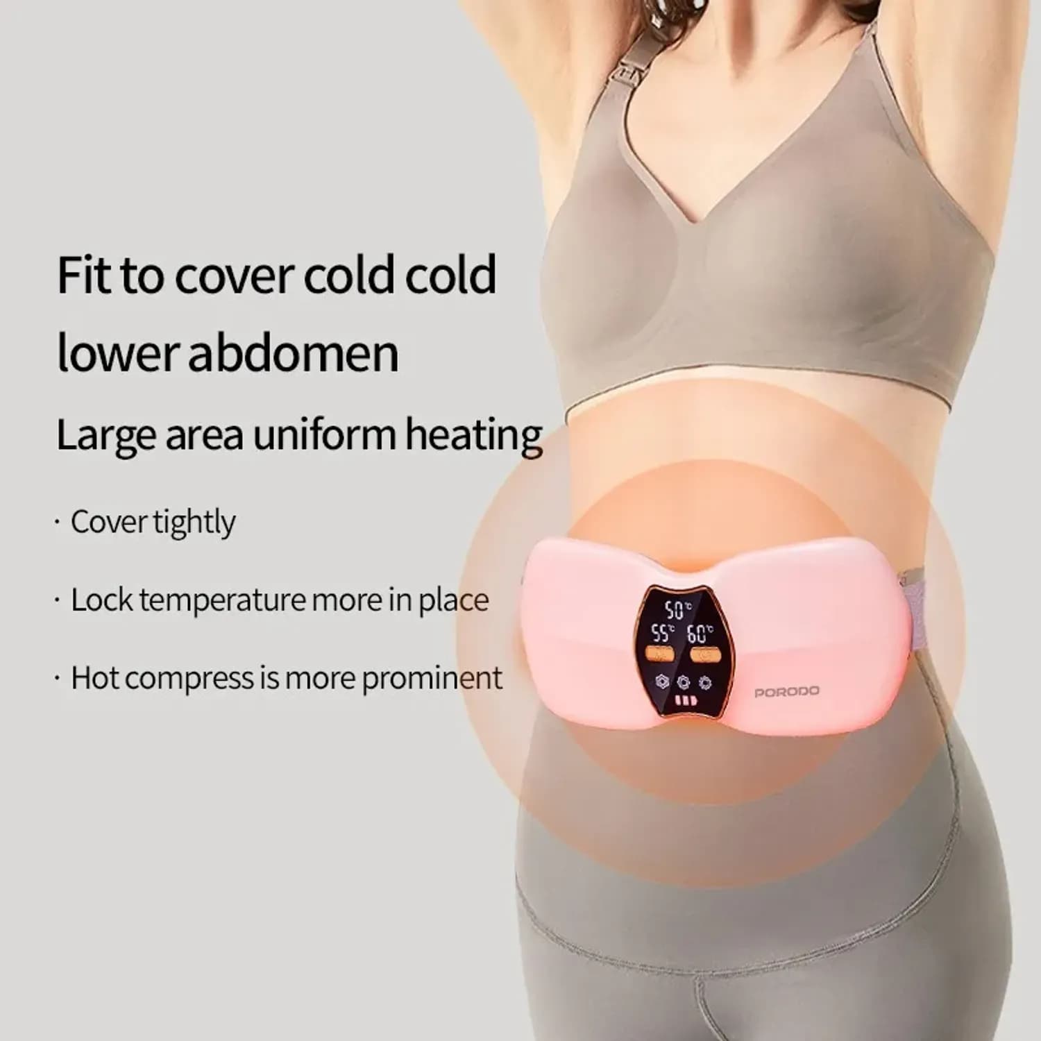 Porodo Heat & Wave Massage Pad - Cordless, 3 Heat Levels, Black 3