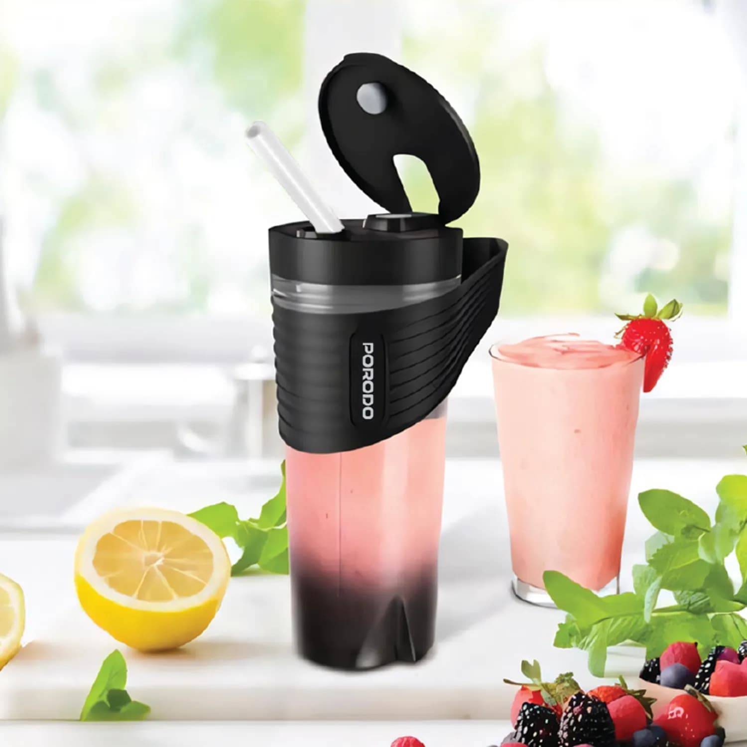 Porodo Portable Blender FreshMix - 460mL, Black 2