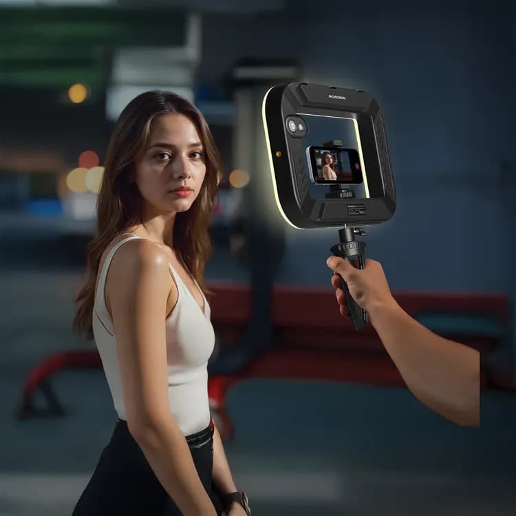Porodo Vlogging Light - 240 LEDs, Adjustable Color Temp, Bluetooth 3