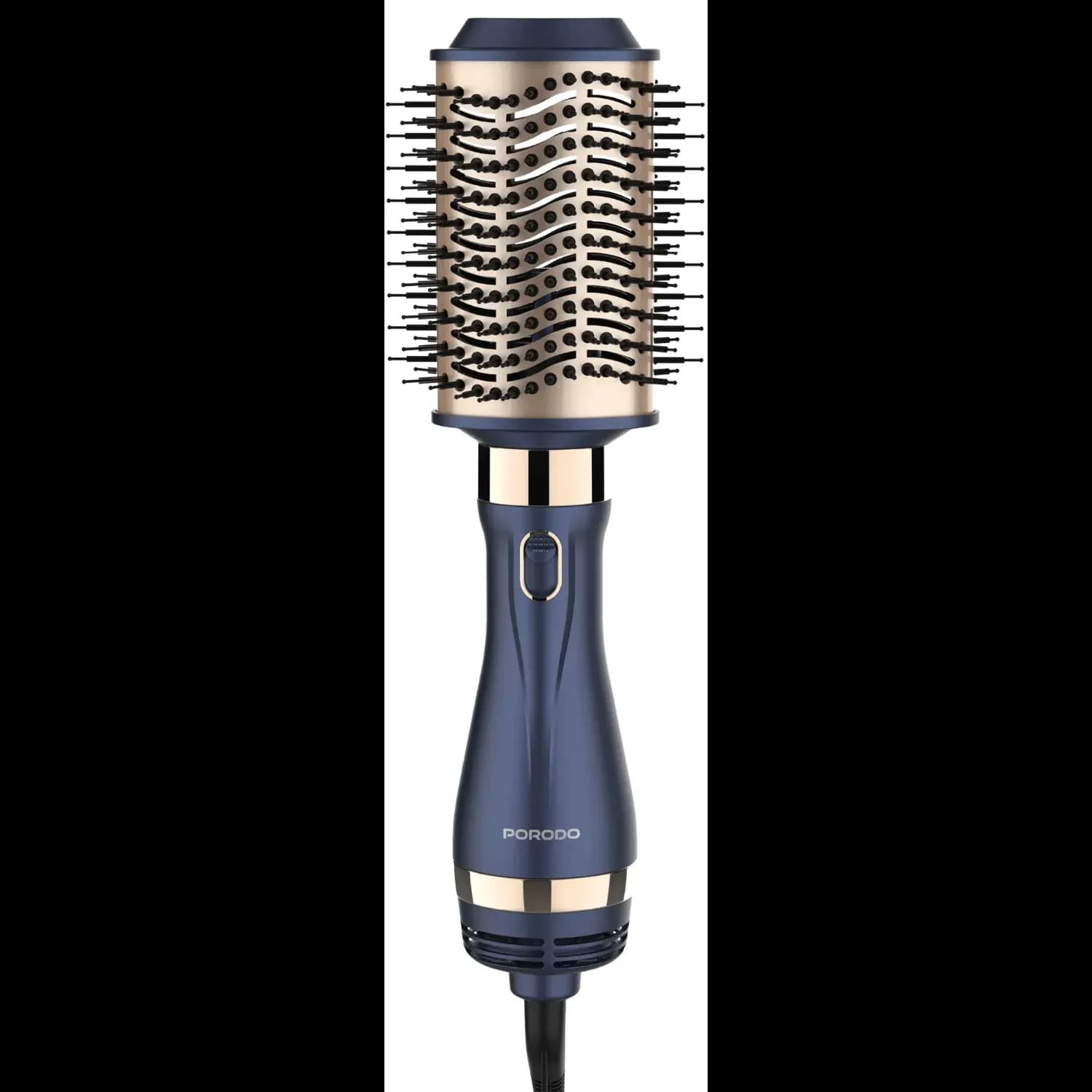 Porodo Hot Air Brush Styling Set - 5-in-1, Blue & Gold 3