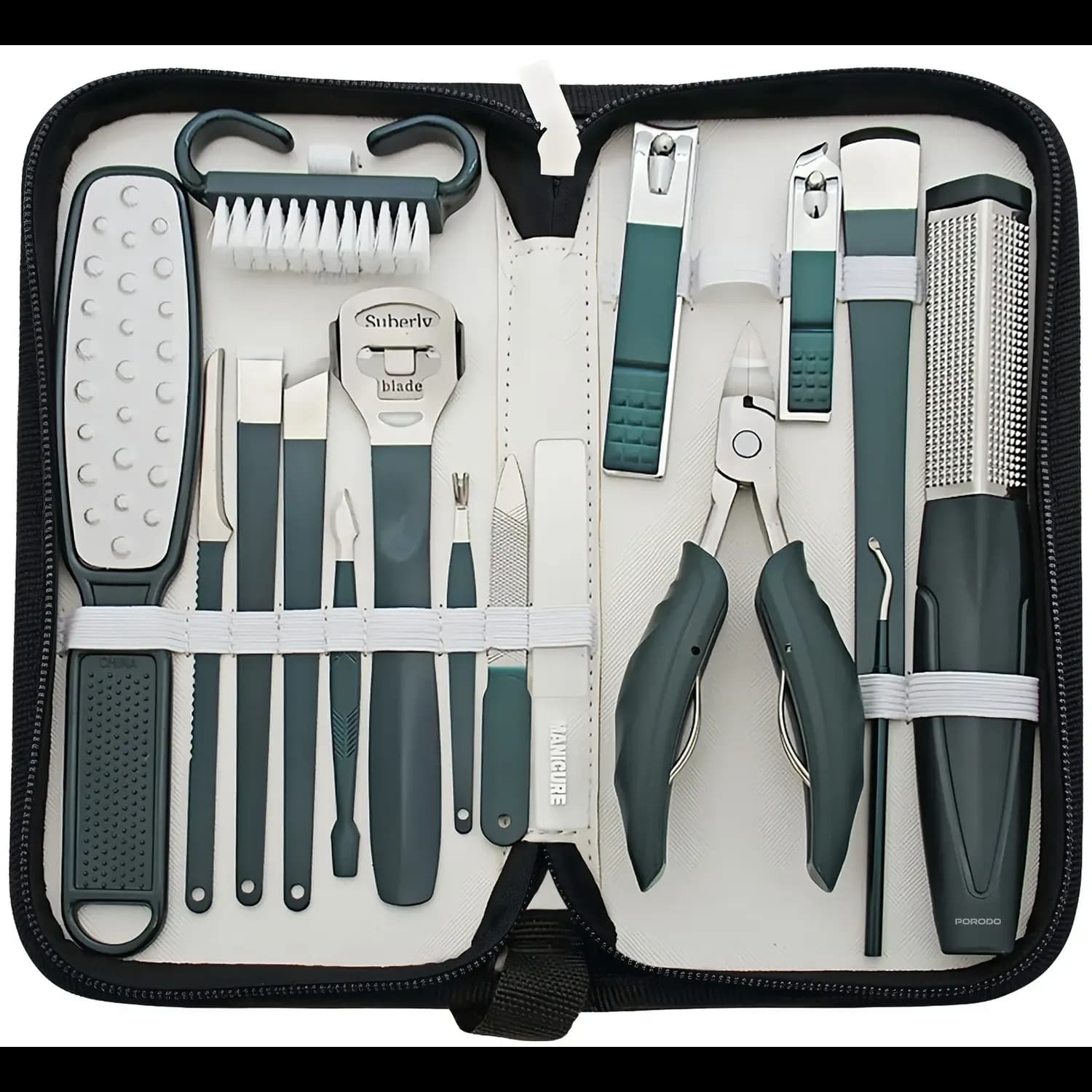 porodo Nail Clipper Set - 16 in 1, Green — Green 1 porodo Nail Clipper Set - 16 in 1, Green — Green 1