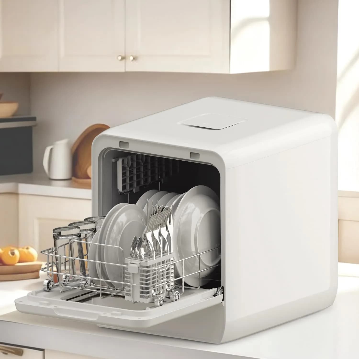 Porodo Countertop Dishwasher - 5.7L, 6 Programs, White 2