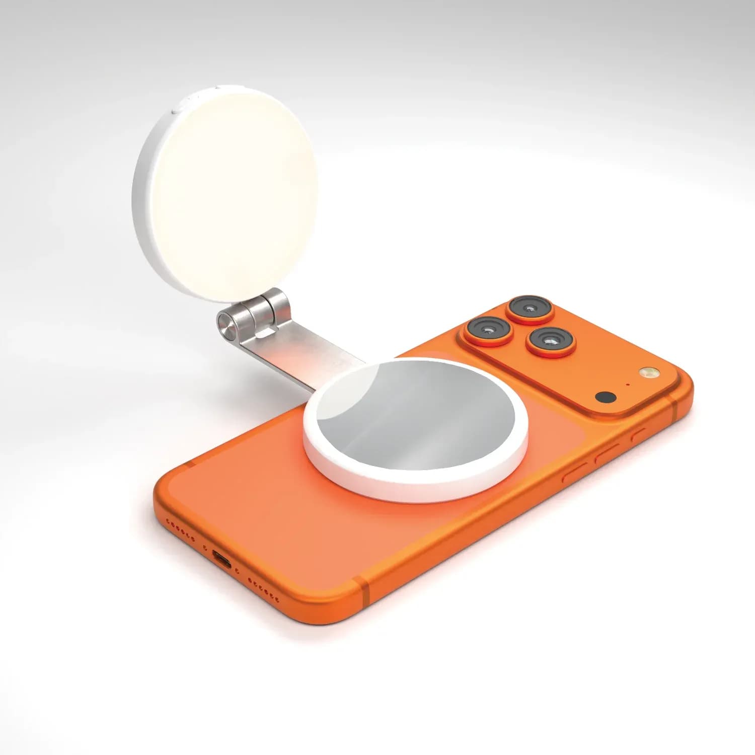 PORODO Magnetic Fill Light Mirror - USB-C, White 1 PORODO Magnetic Fill Light Mirror - USB-C, White 1