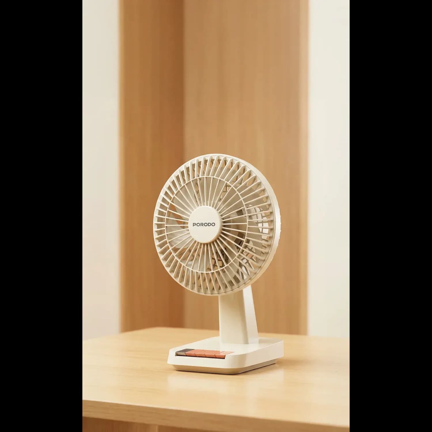 Porodo Desk Fan Chillo - Portable, Oscillation, Beige 5