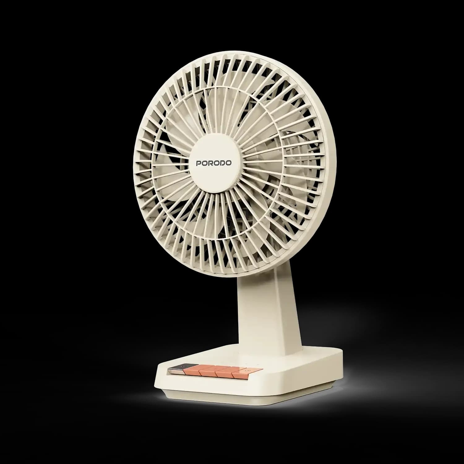Porodo Desk Fan Chillo - Portable, Oscillation, Beige 2