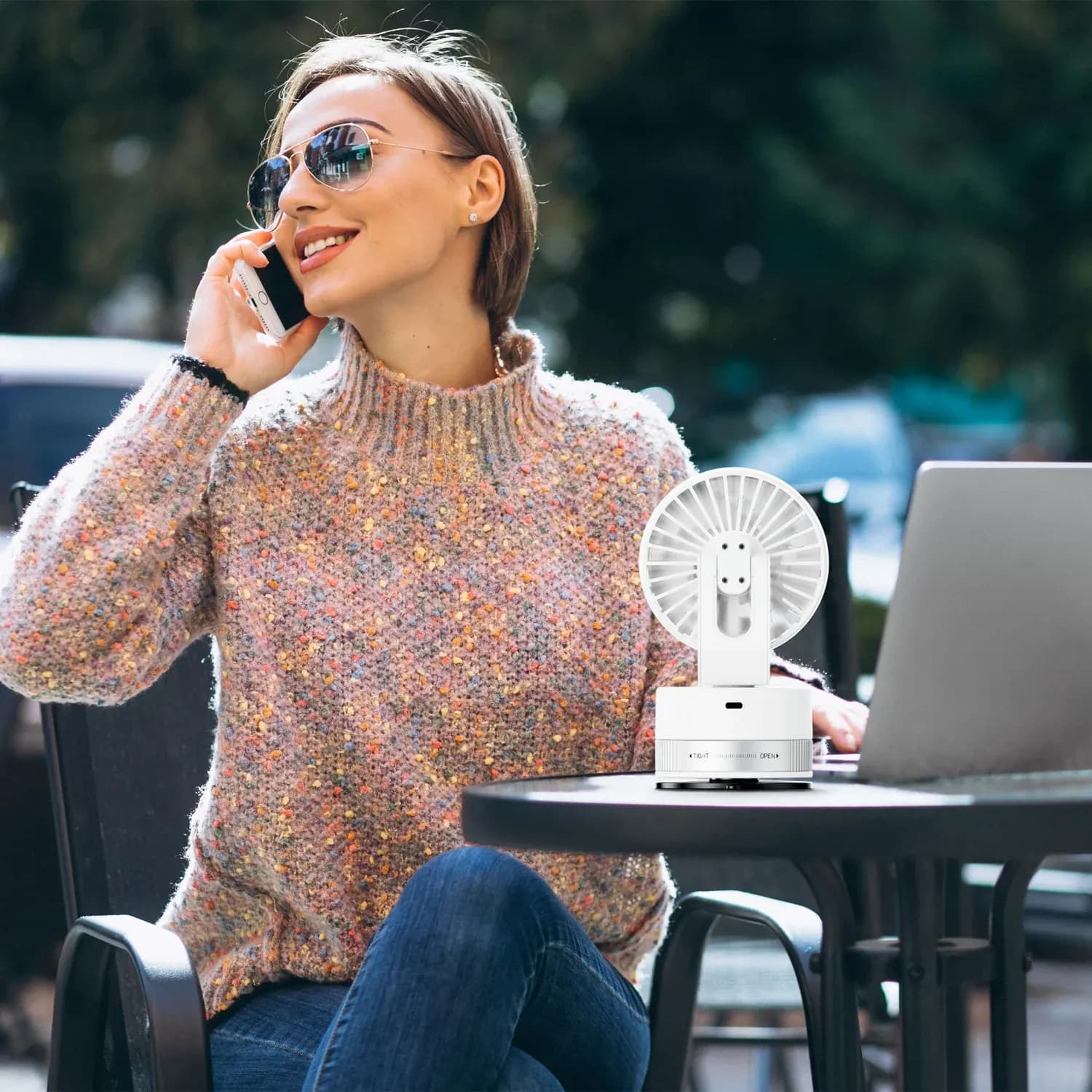 Porodo Lifestyle Portable Suction Cup Fan, 4000mAh Rechargeable, - White 4