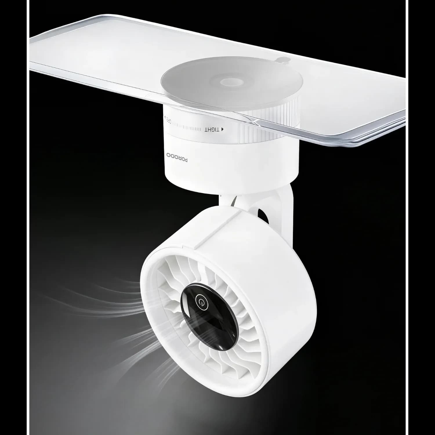 Porodo Lifestyle Portable Suction Cup Fan, 4000mAh Rechargeable, - White 5