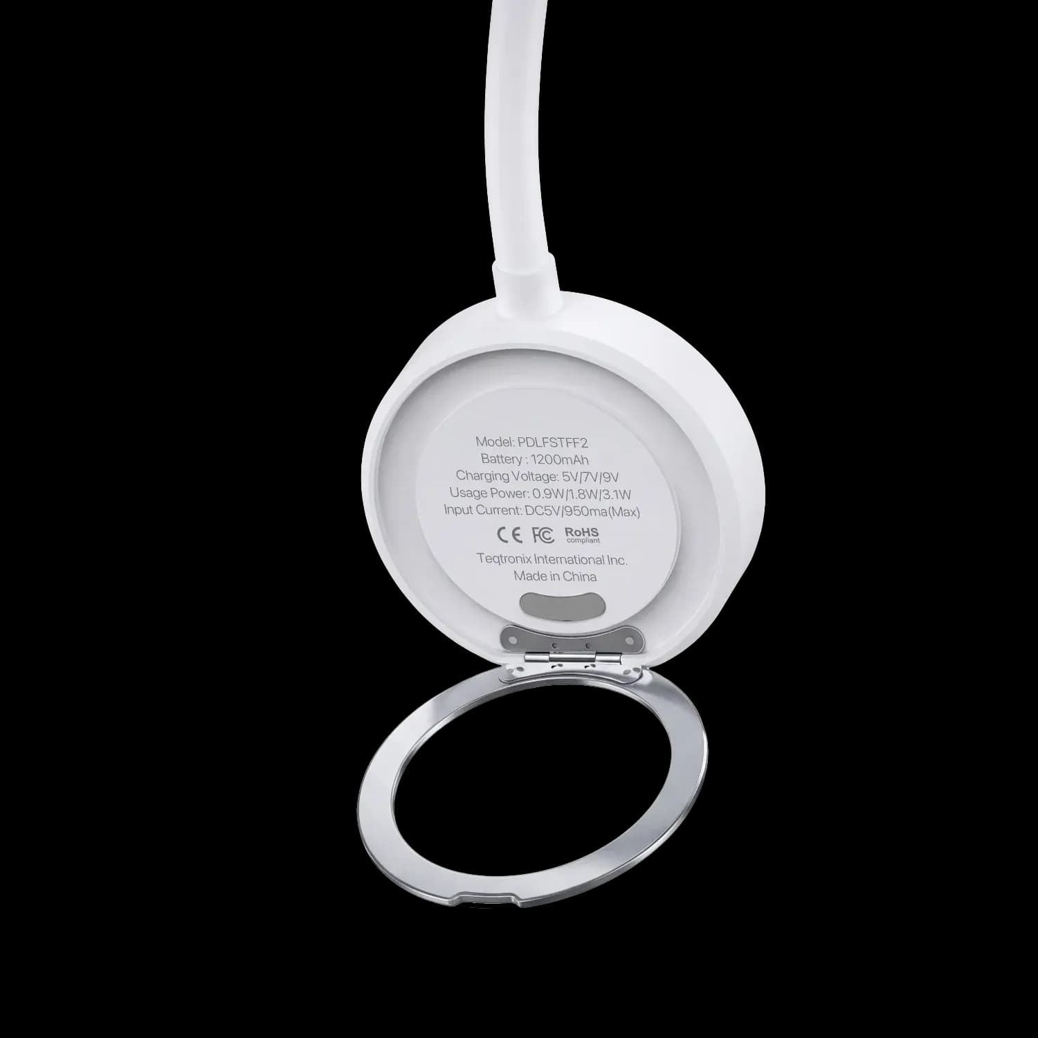 Porodo Rechargeable Fan Chillo Mag - 1200mAh, White 6