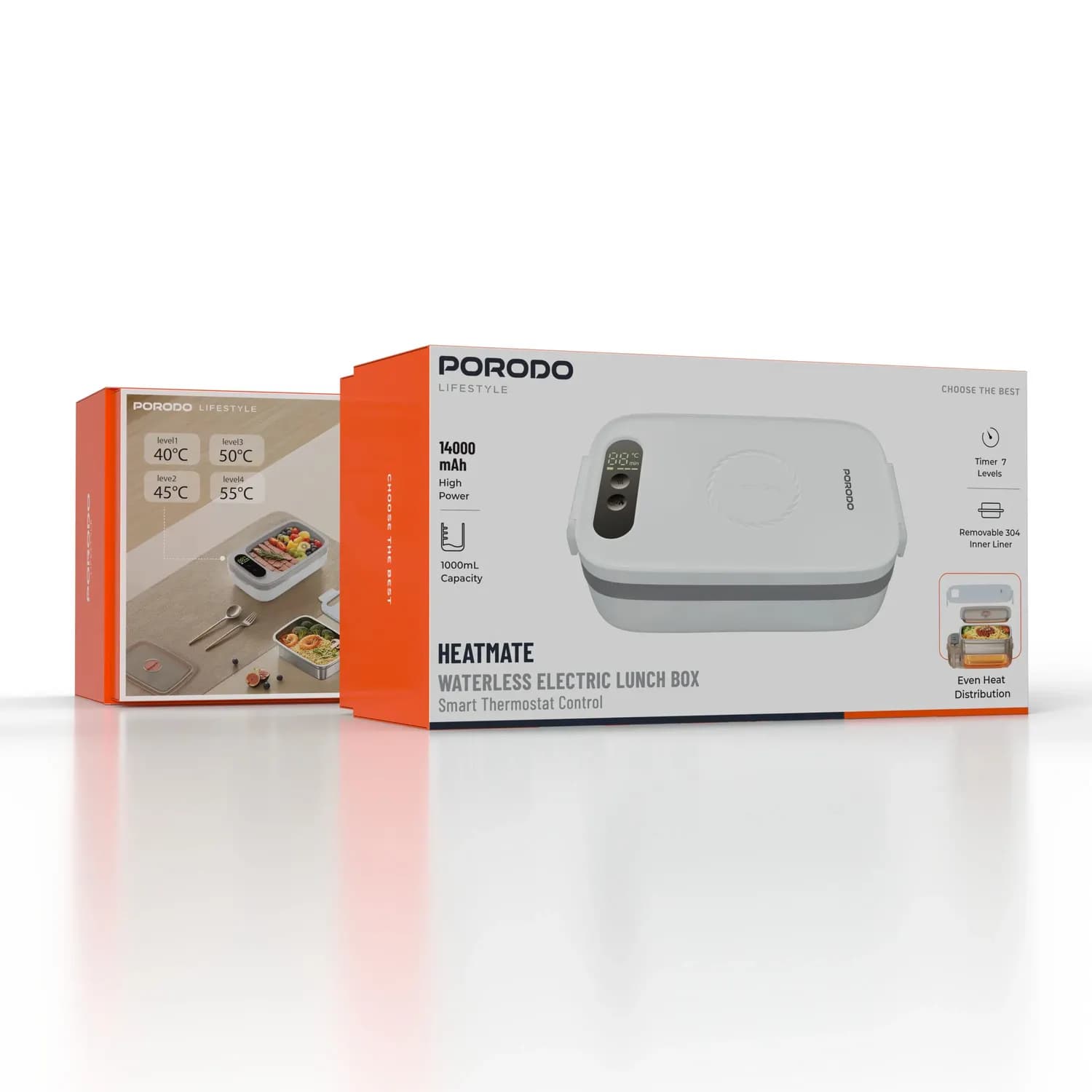 Porodo Heatmate - Cordless Electric Lunch Box 1000mL, White 5