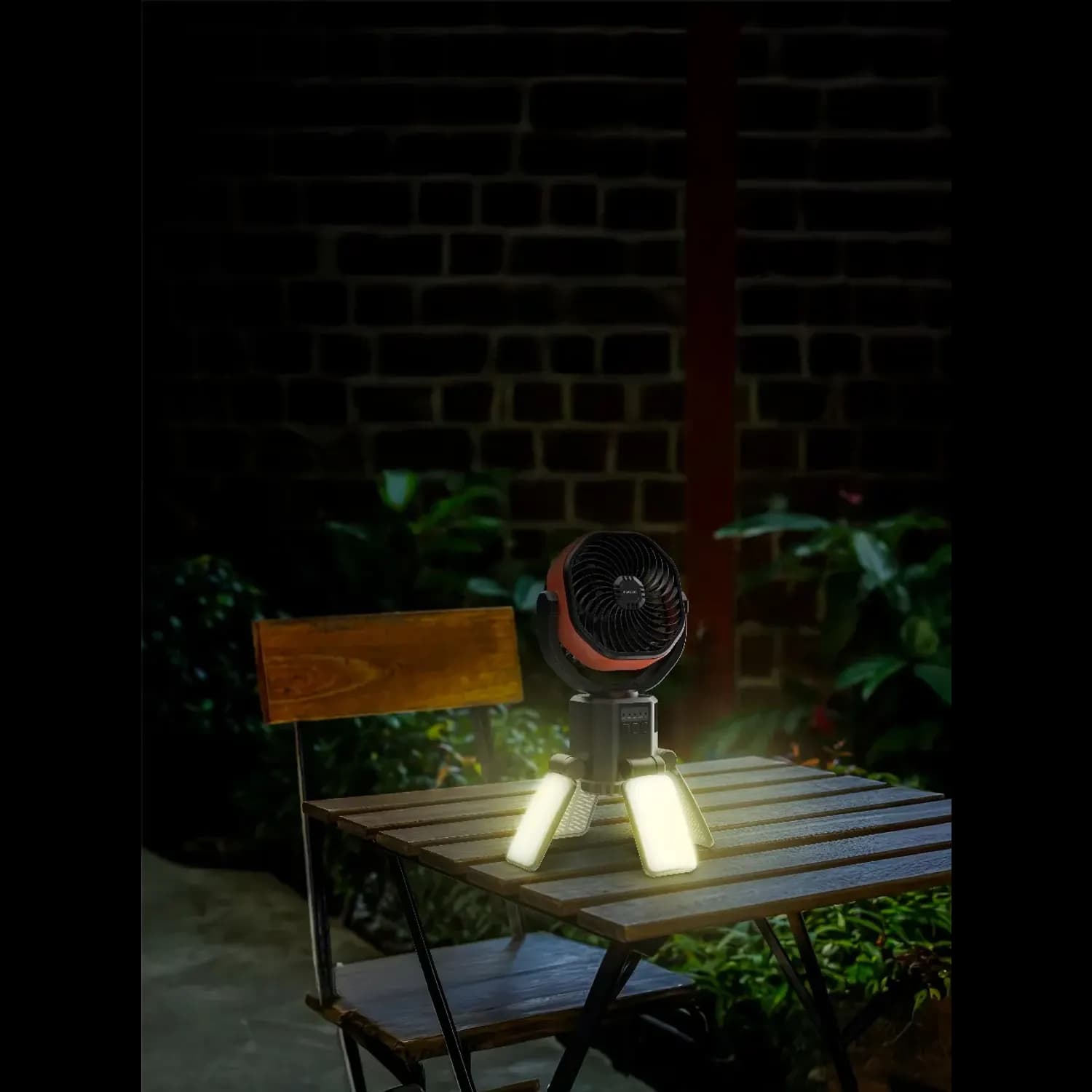 Porodo Outdoor Solar Fan Suncharge - 6000mAh, Black & Orange 3