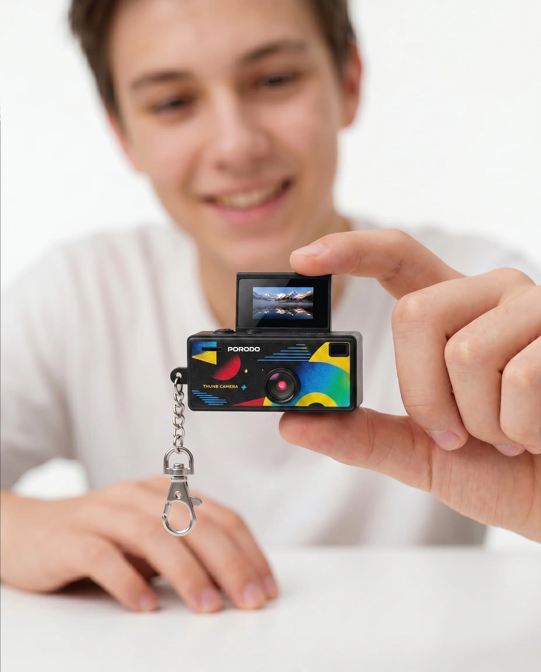 Porodo Digital Camera MEMO - Thumb-Sized, Black — White 2