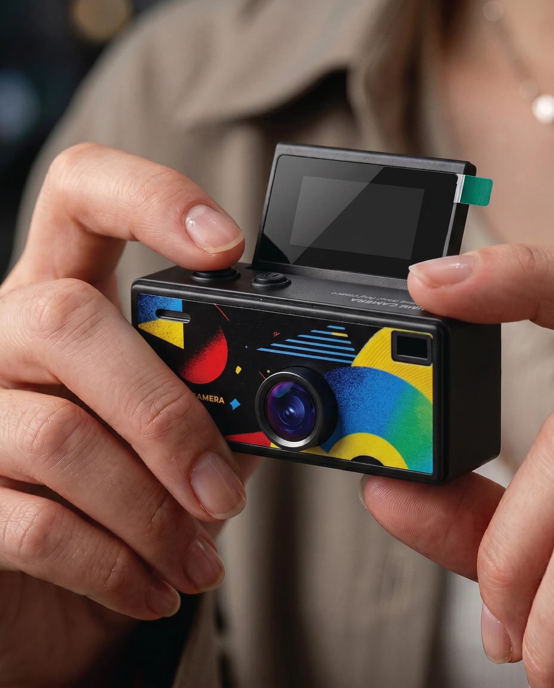 Porodo Digital Camera MEMO - Thumb-Sized, Black — White 4