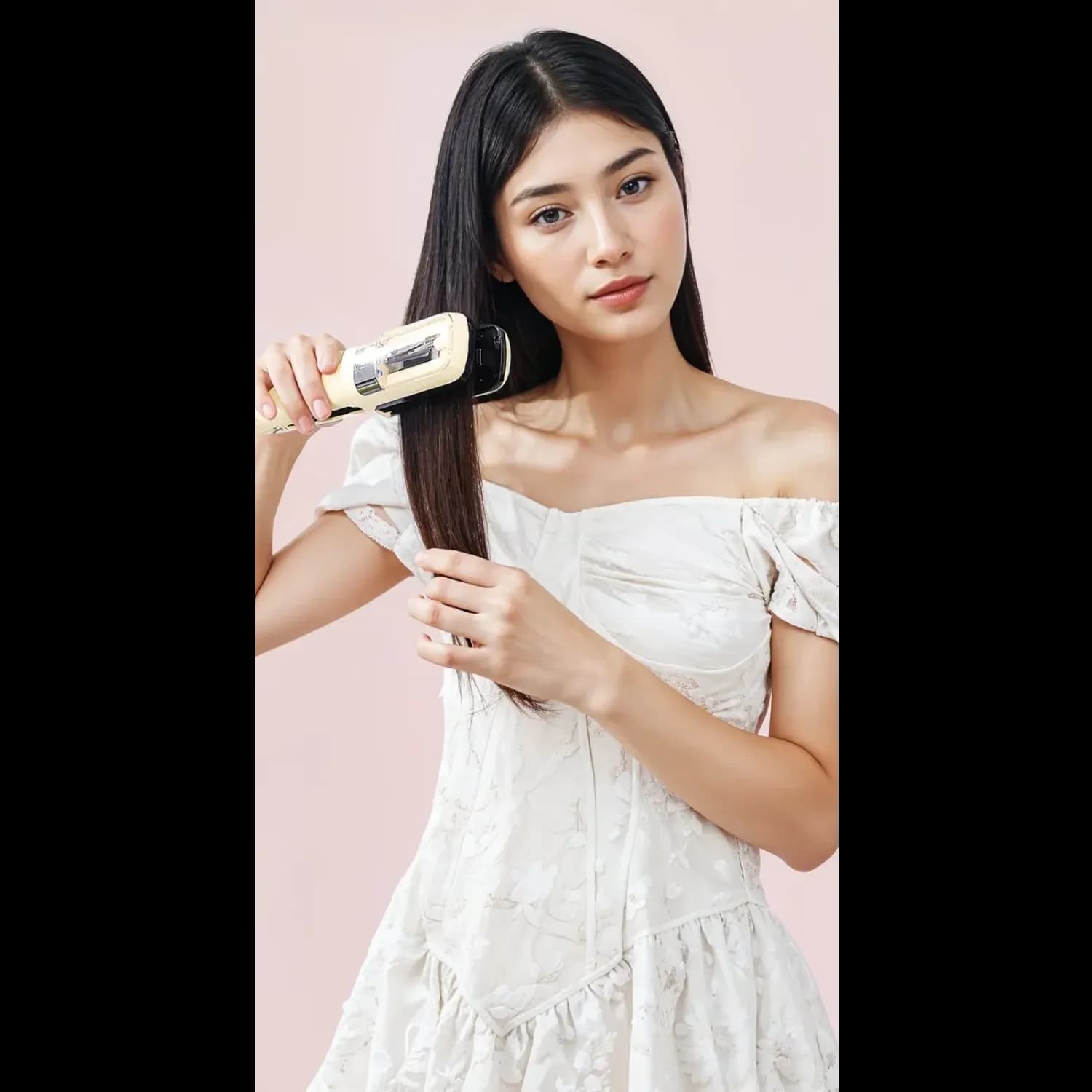 Porodo Hair Straightener & Split End Trimmer Lifestyle - Cordless, White 2
