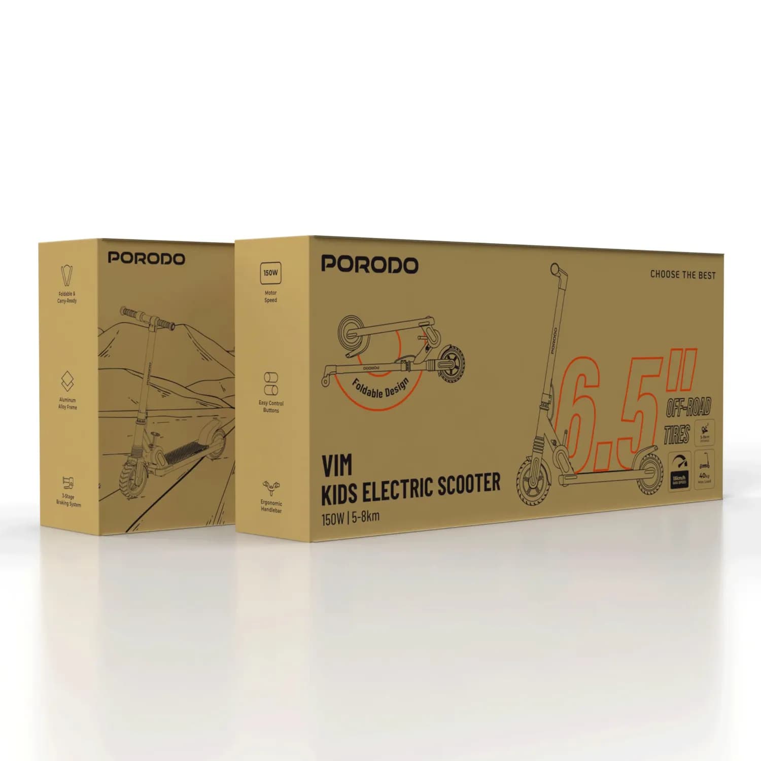 Porodo Electric Scooter - Foldable, 15km/h, White 4