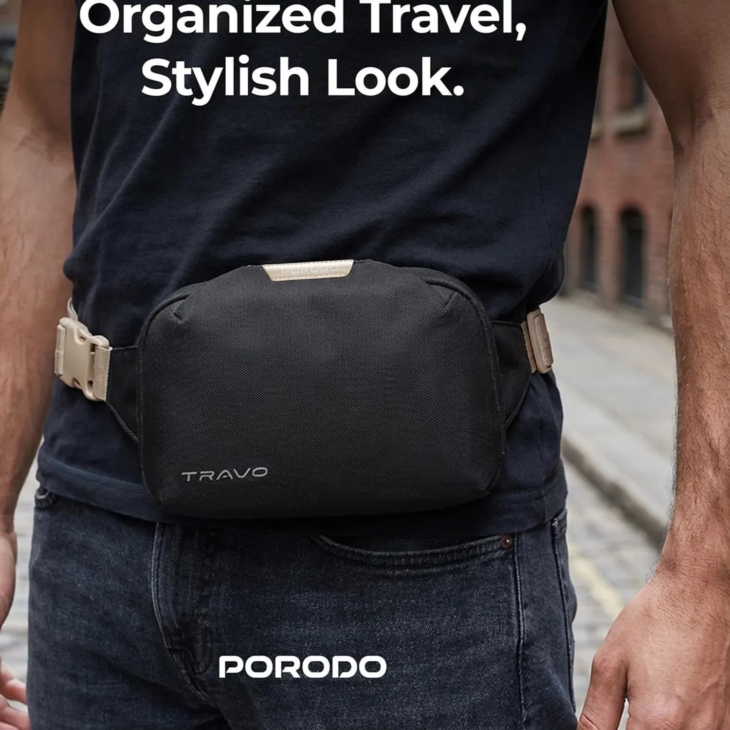 Porodo Waist Bag TRAVO - Spacious, Blue 4