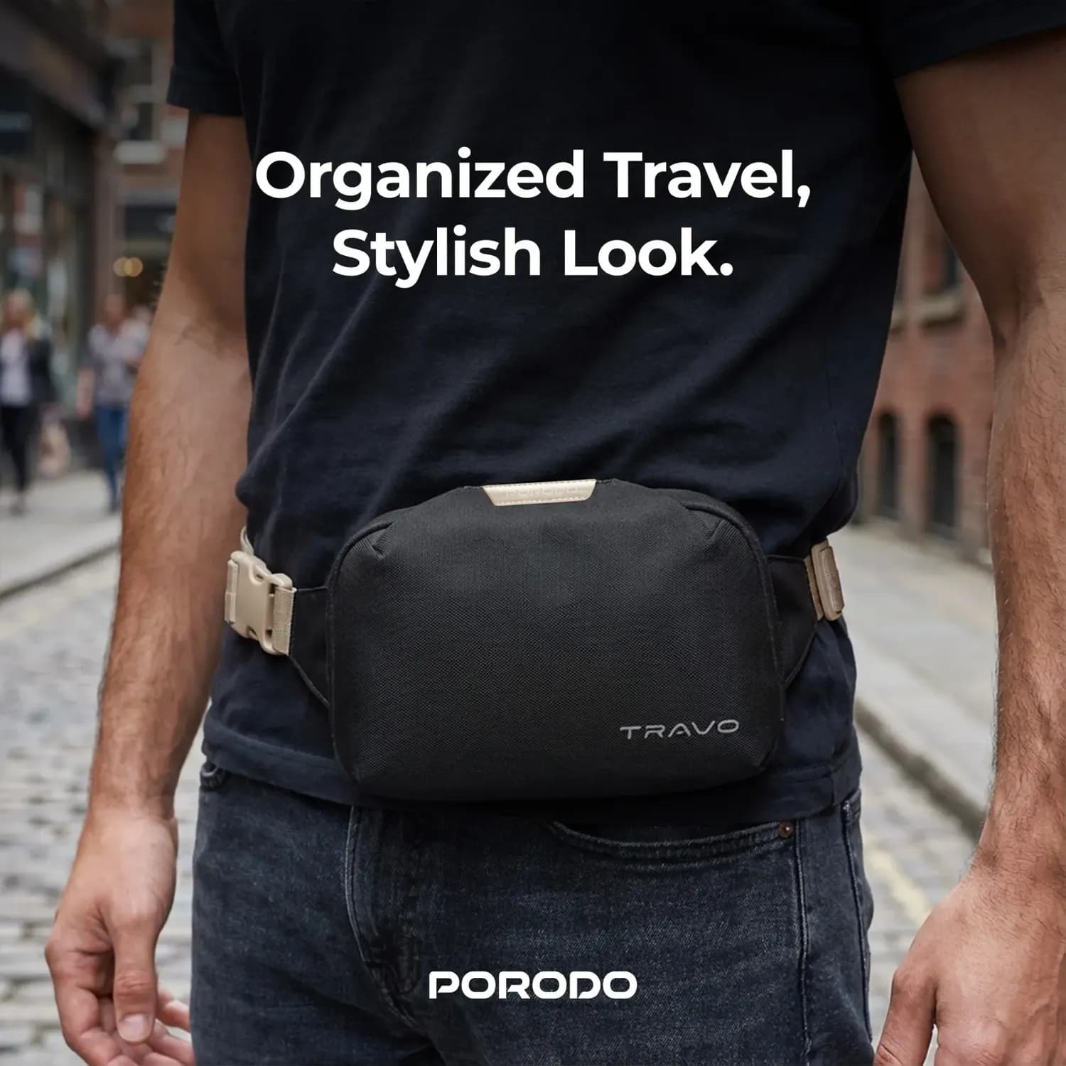 Porodo Waist Bag TRAVO - Spacious, Orange 5