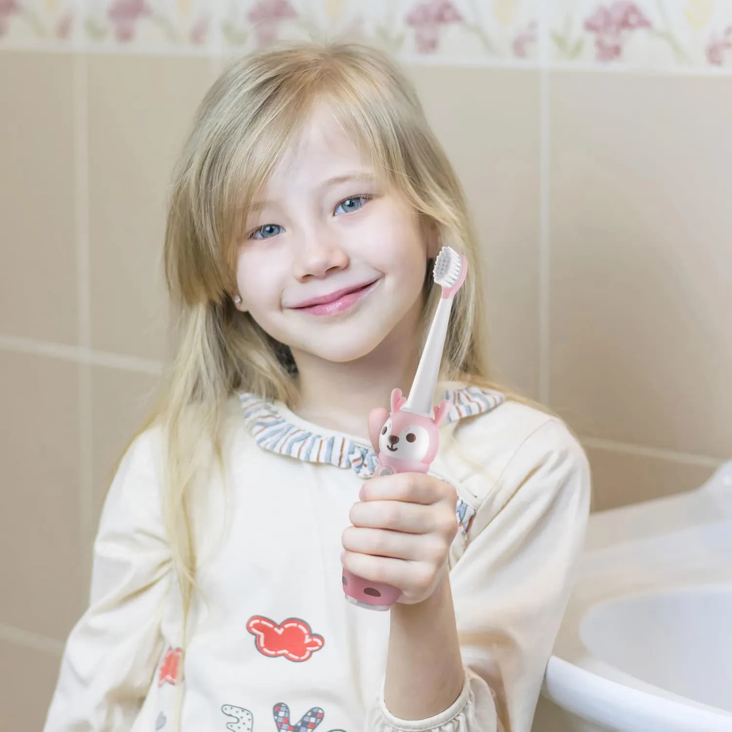 Porodo Kids Electric Toothbrush - Rechargeable Sonic, Pink — Pink 3