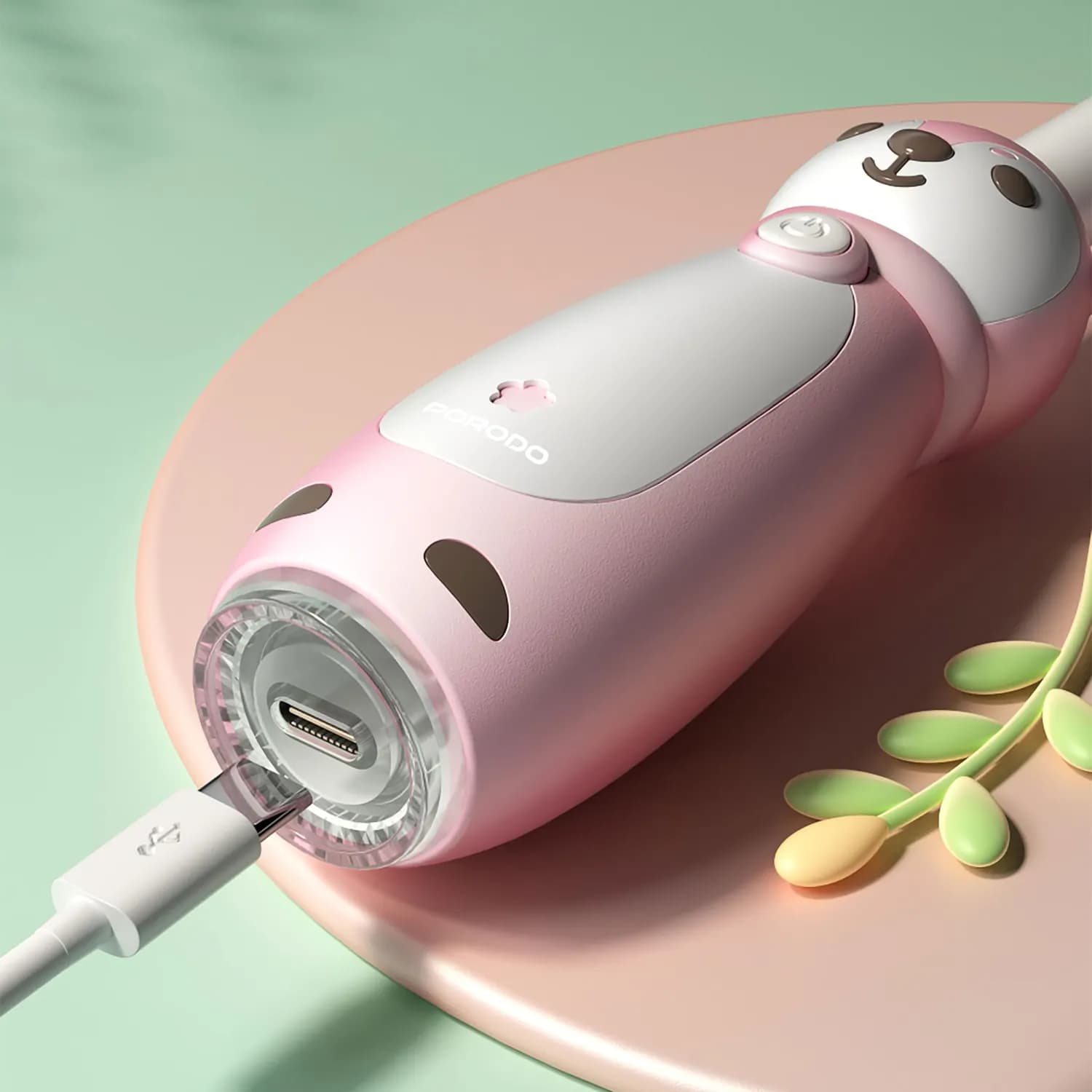 Porodo Kids Electric Toothbrush - Rechargeable Sonic, Pink — Pink 4