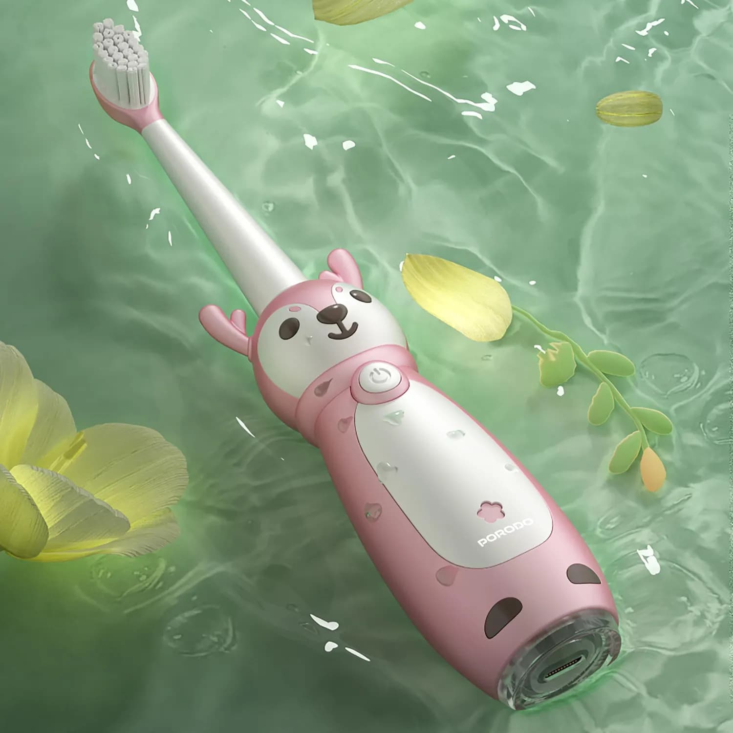 Porodo Kids Electric Toothbrush - Rechargeable Sonic, Pink — Pink 5