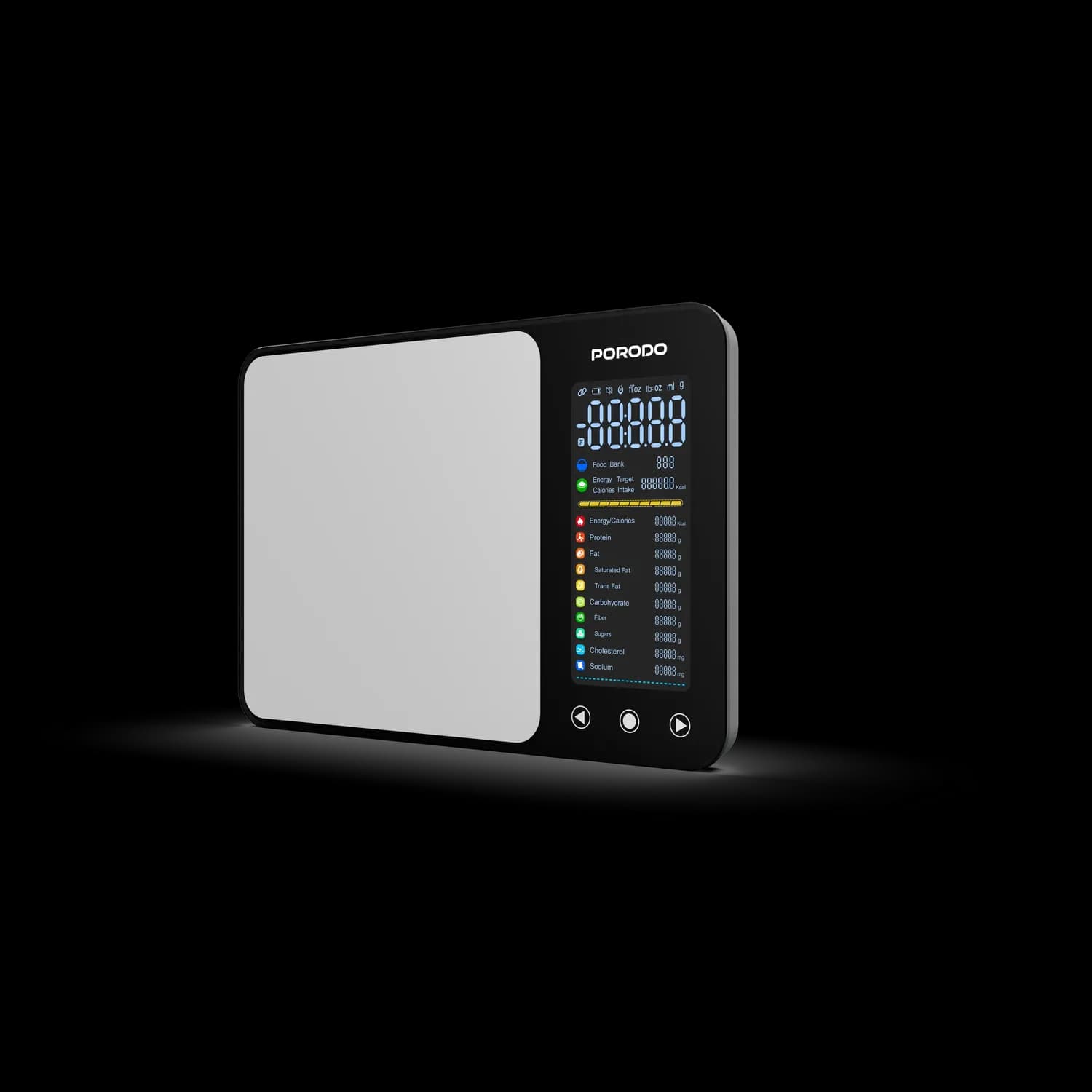 Porodo Smart Food Scale - Bluetooth App, Waterproof, Silver 2