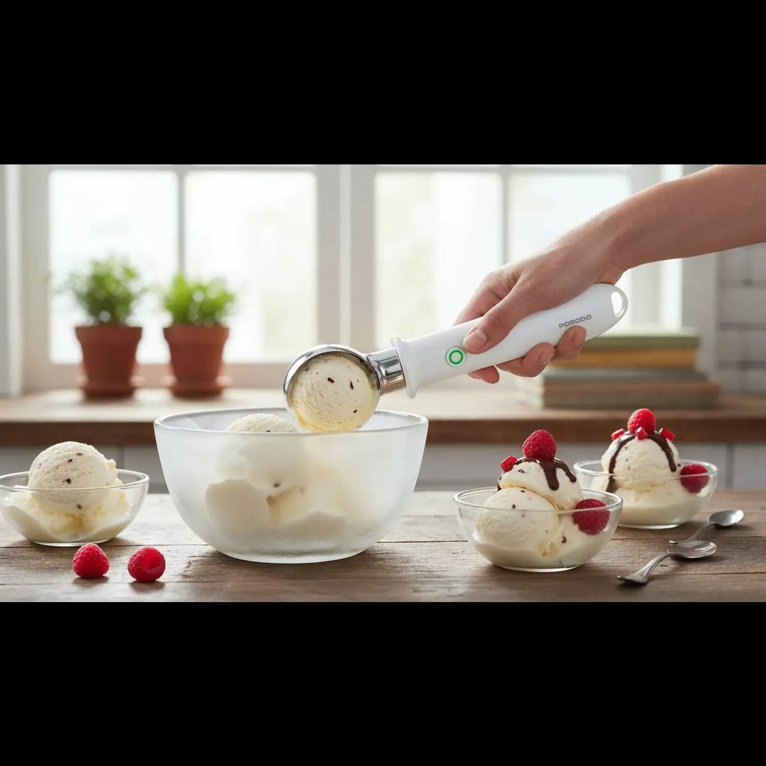 Porodo Heated Ice Cream Scoop - Dual Heat Modes, White 2