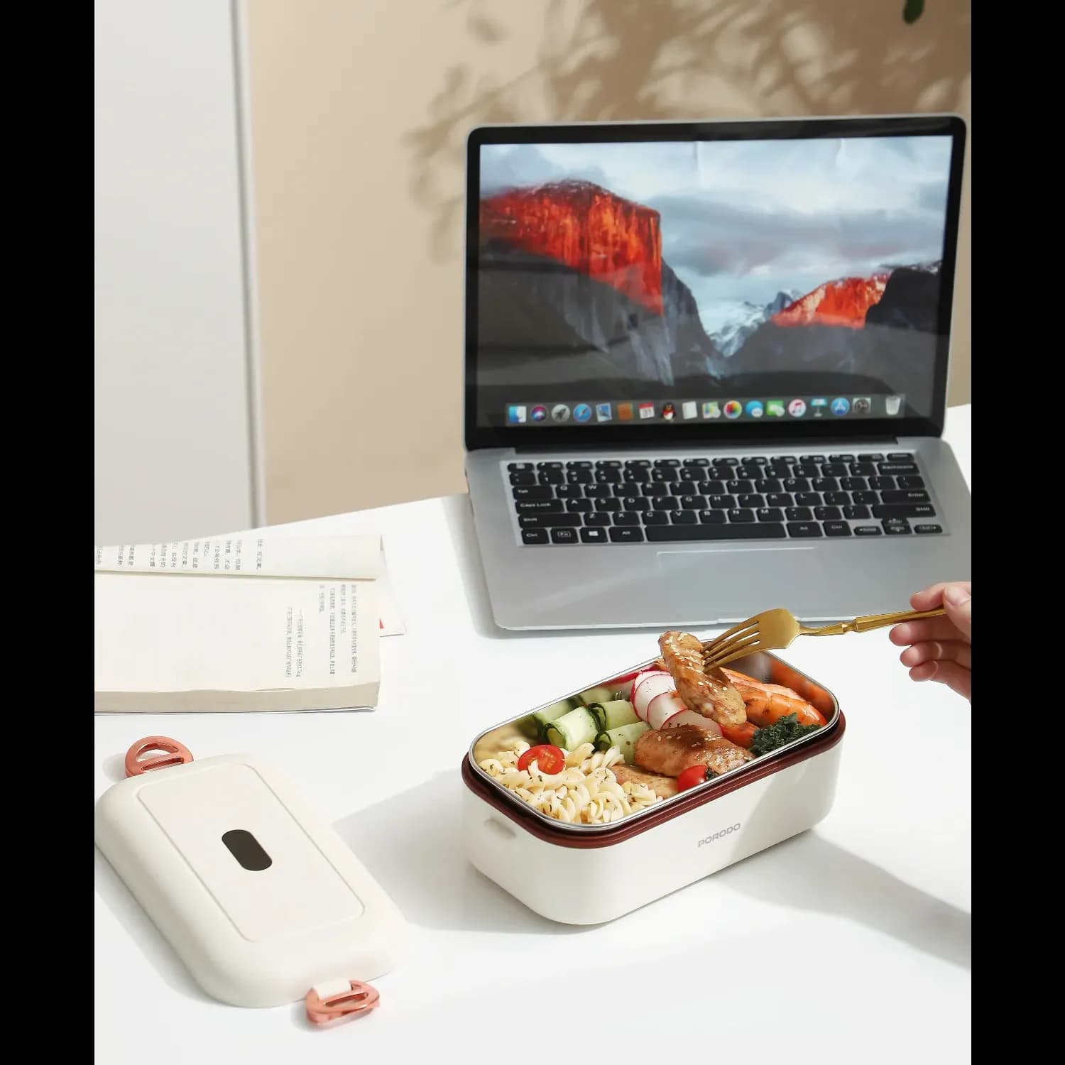 PORODO Electric Lunch Box - Dual Mode, White 5