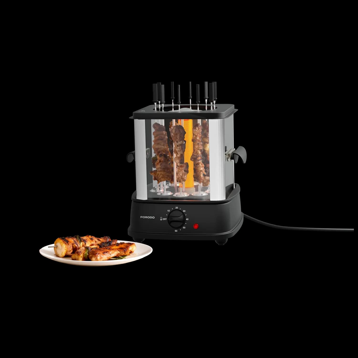 Porodo Rotisserie Grill Oven - 10 Skewers, Black 1 Porodo Rotisserie Grill Oven - 10 Skewers, Black 1