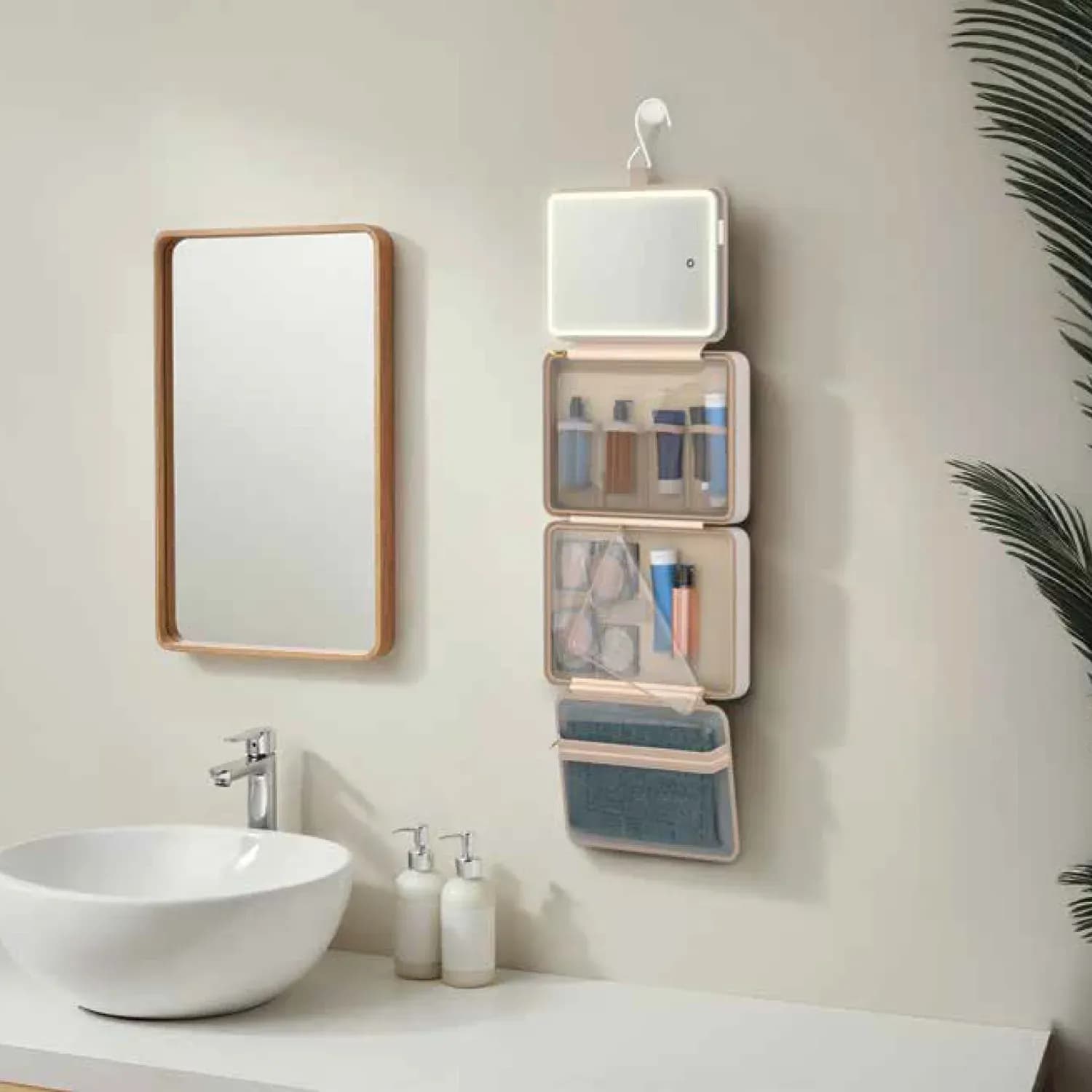 Porodo Travel Makeup Case - 11", LED Mirror, Adjustable Brightness 2