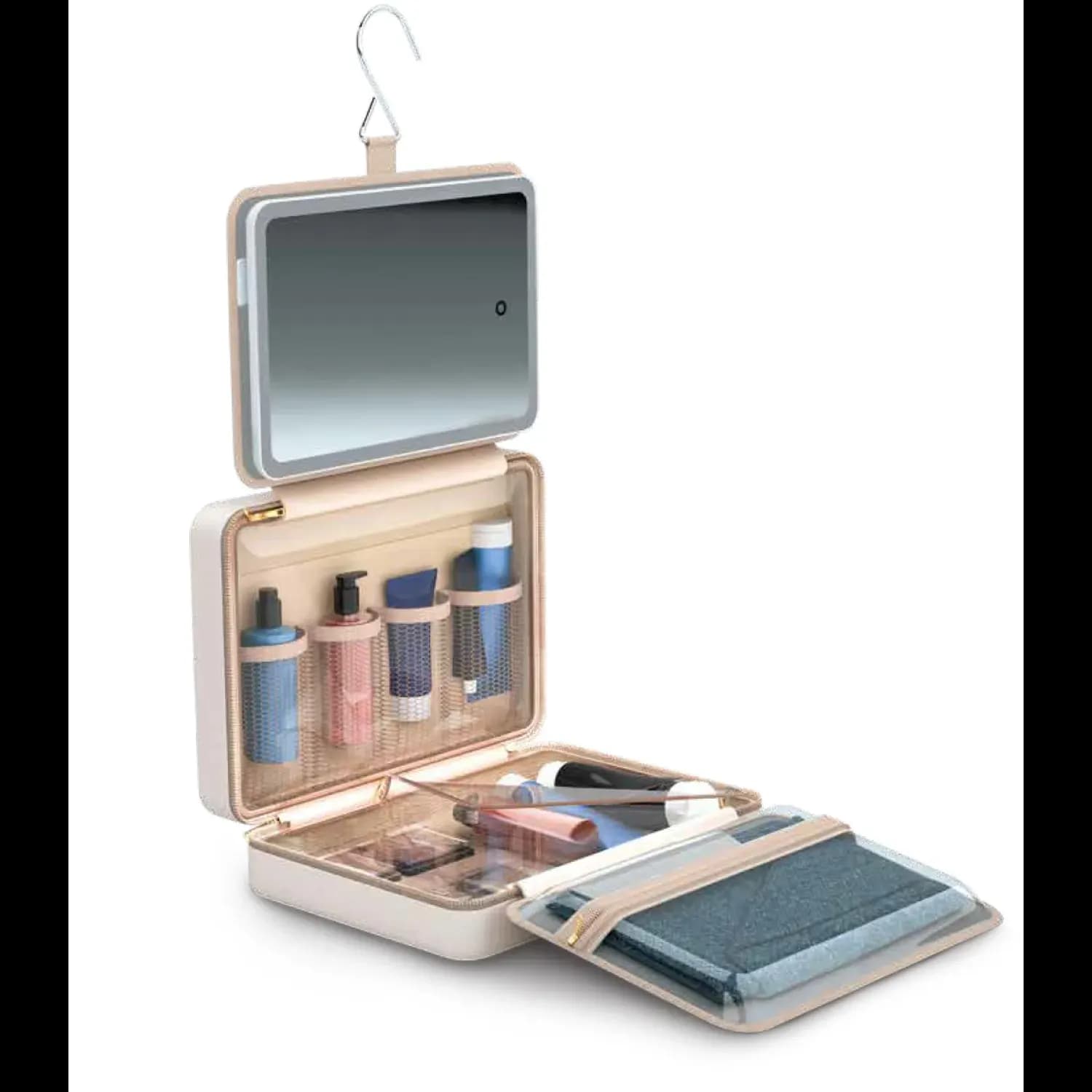 Porodo Travel Makeup Case - 11", LED Mirror, Adjustable Brightness 1 Porodo Travel Makeup Case - 11", LED Mirror, Adjustable Brightness 1