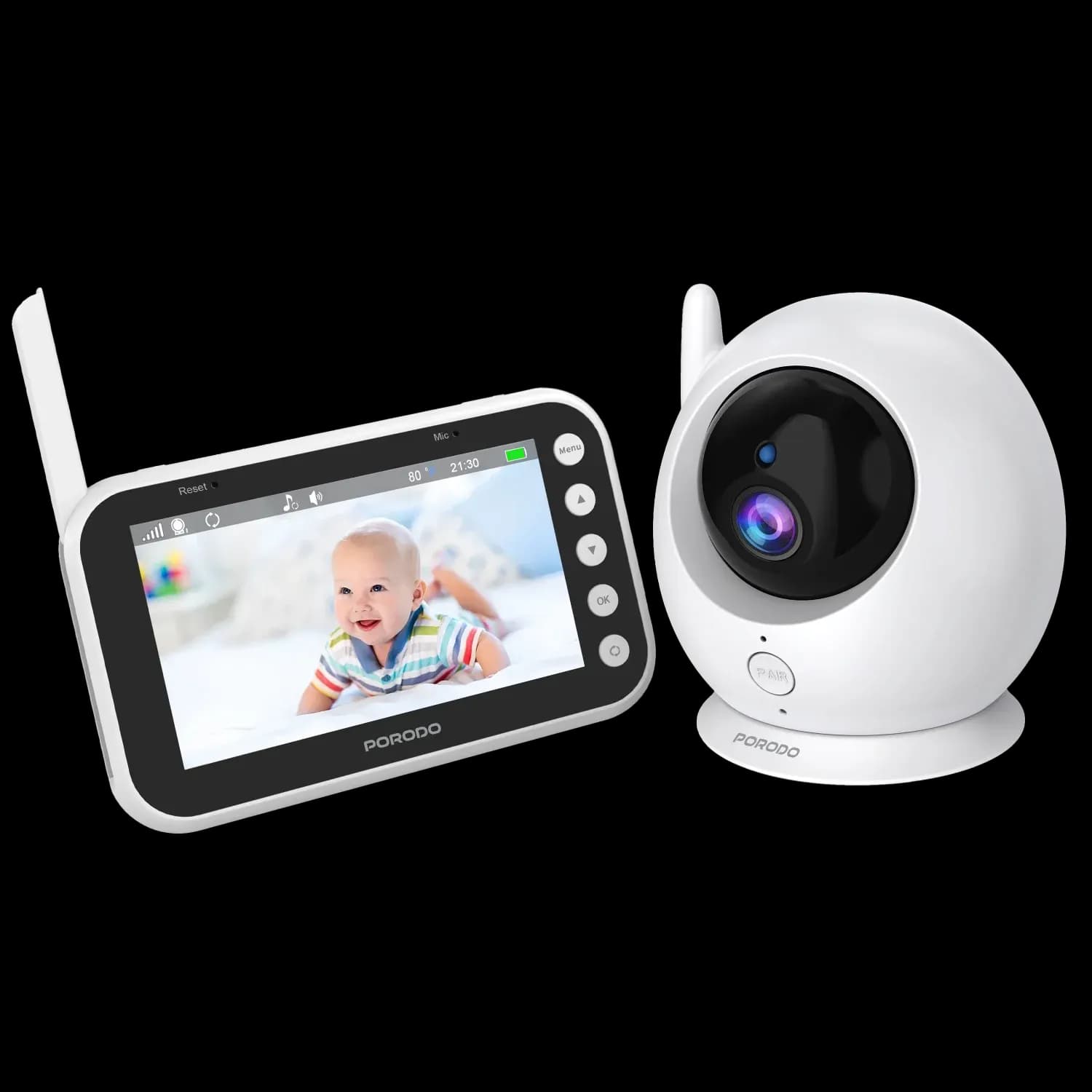 Porodo Baby Monitor - Smart Features, White 3