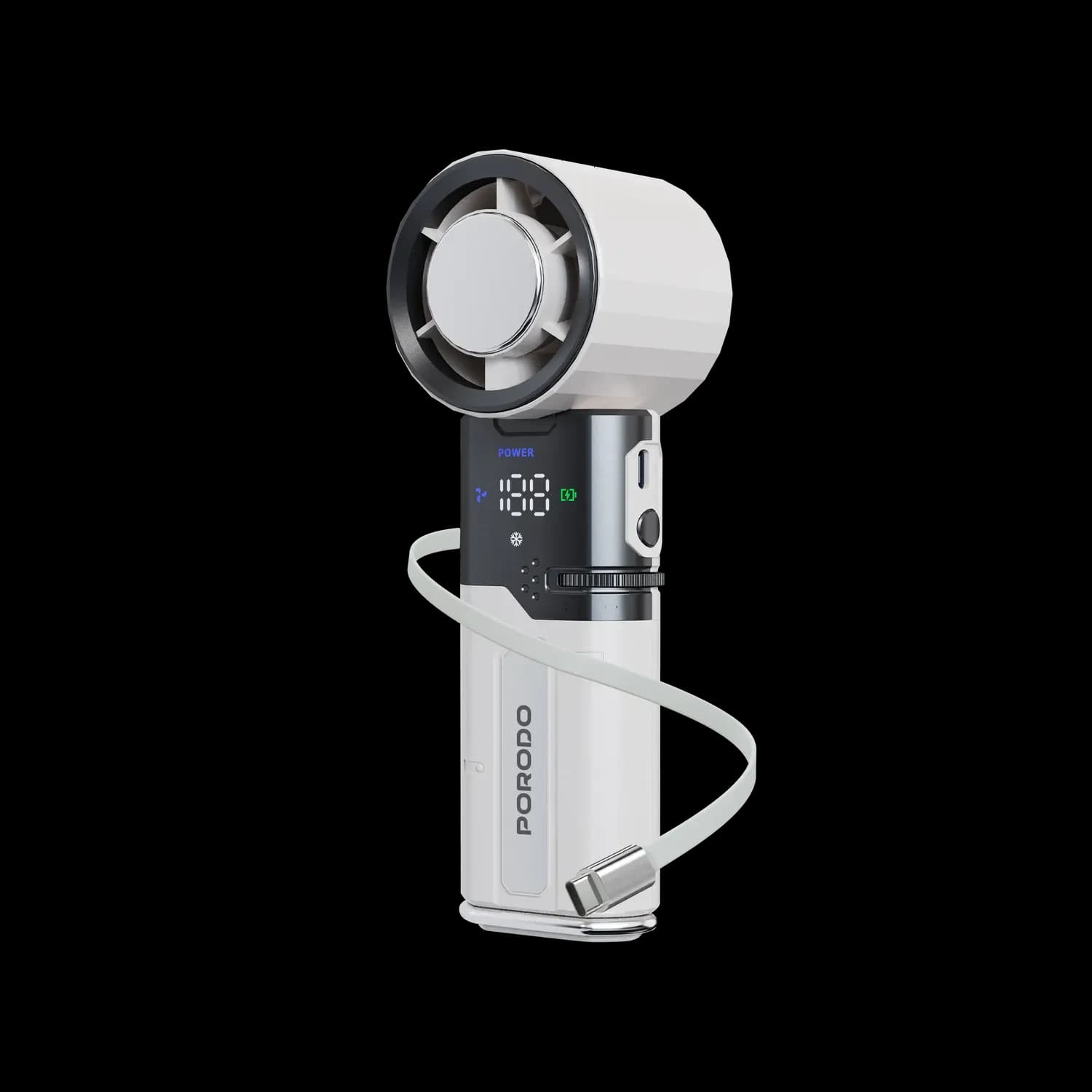 Porodo Cooling Fan Chillo Plus - Rechargeable, White 1 Porodo Cooling Fan Chillo Plus - Rechargeable, White 1