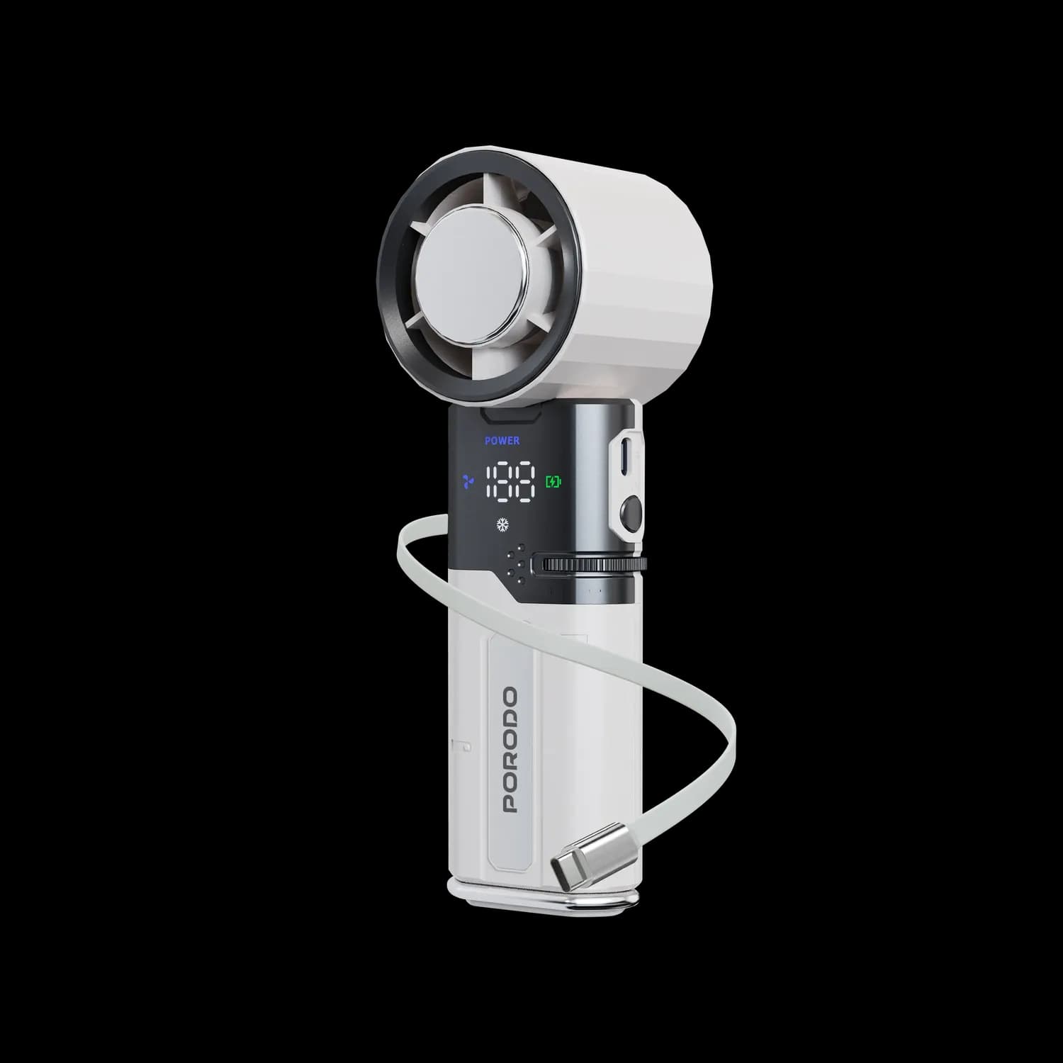 Porodo Cooling Fan Chillo Plus - Rechargeable, White 2