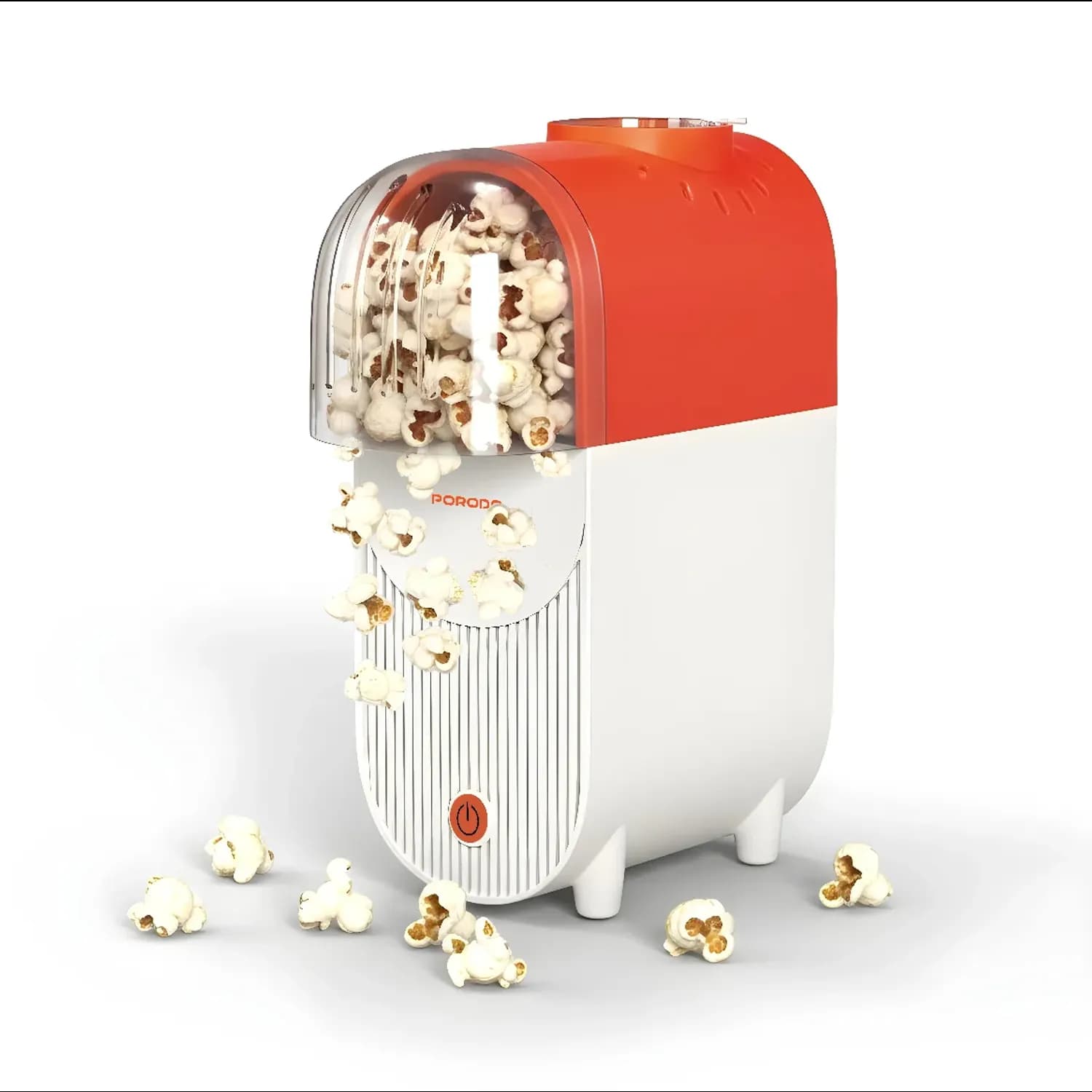 Porodo Popcorn Maker - Hot Air, White & Orange 1 Porodo Popcorn Maker - Hot Air, White & Orange 1