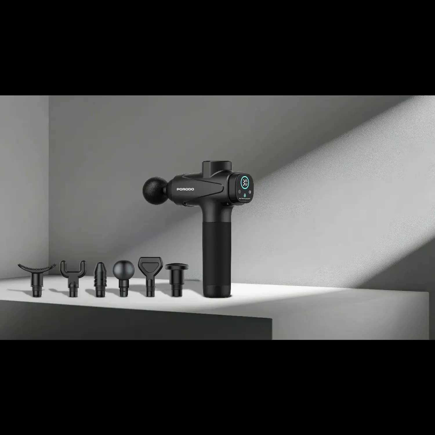 Porodo Massage Gun - 6 Heads, 30 Speeds, Black 2