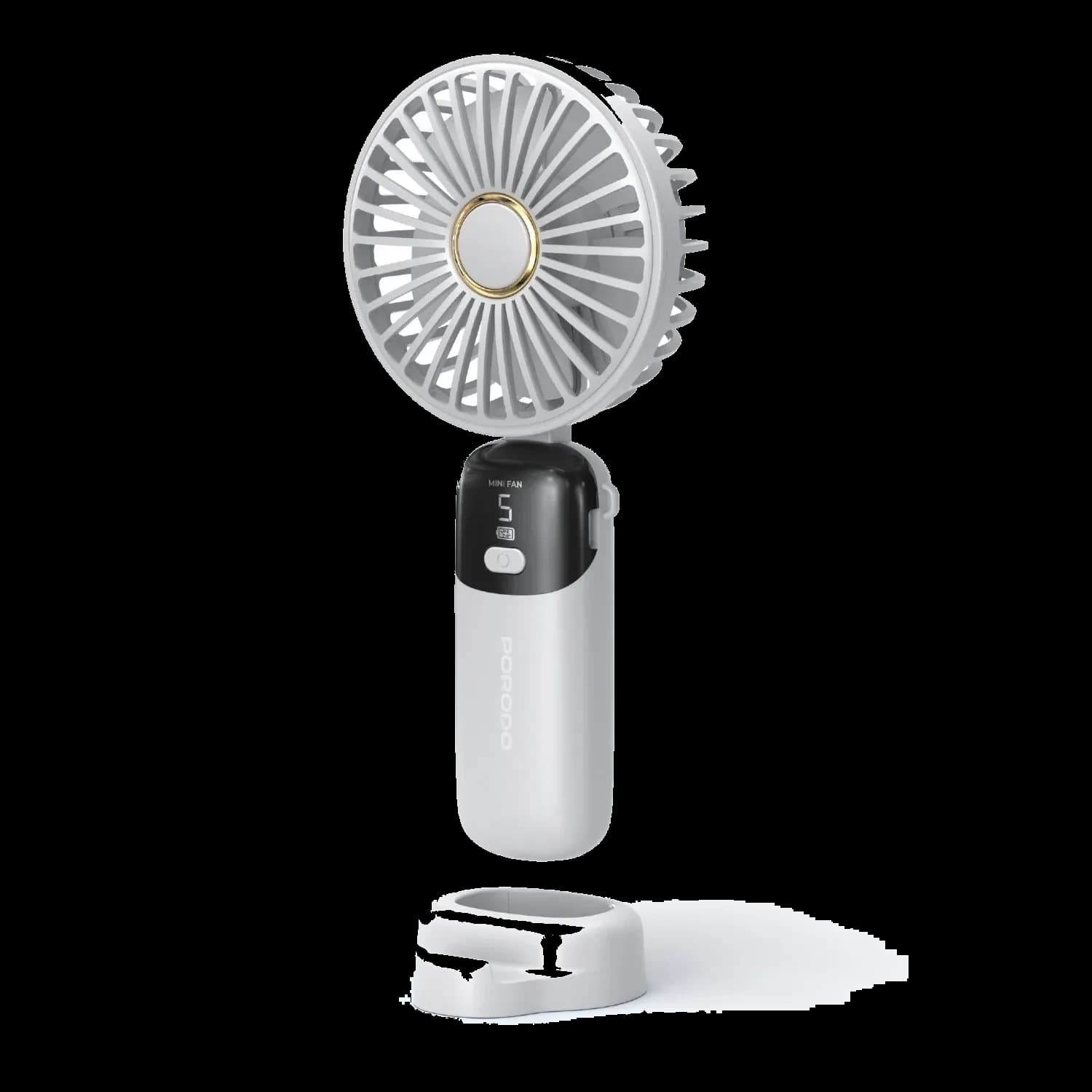 Porodo Lifestyle Chillo Flex Handheld Fan, 5 Speeds, - White — Blue 2