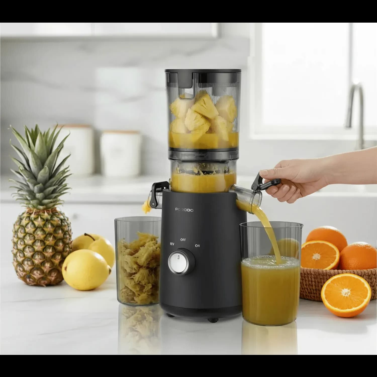 Porodo Slow Juicer VYTA - Automatic, 150W, Black 2