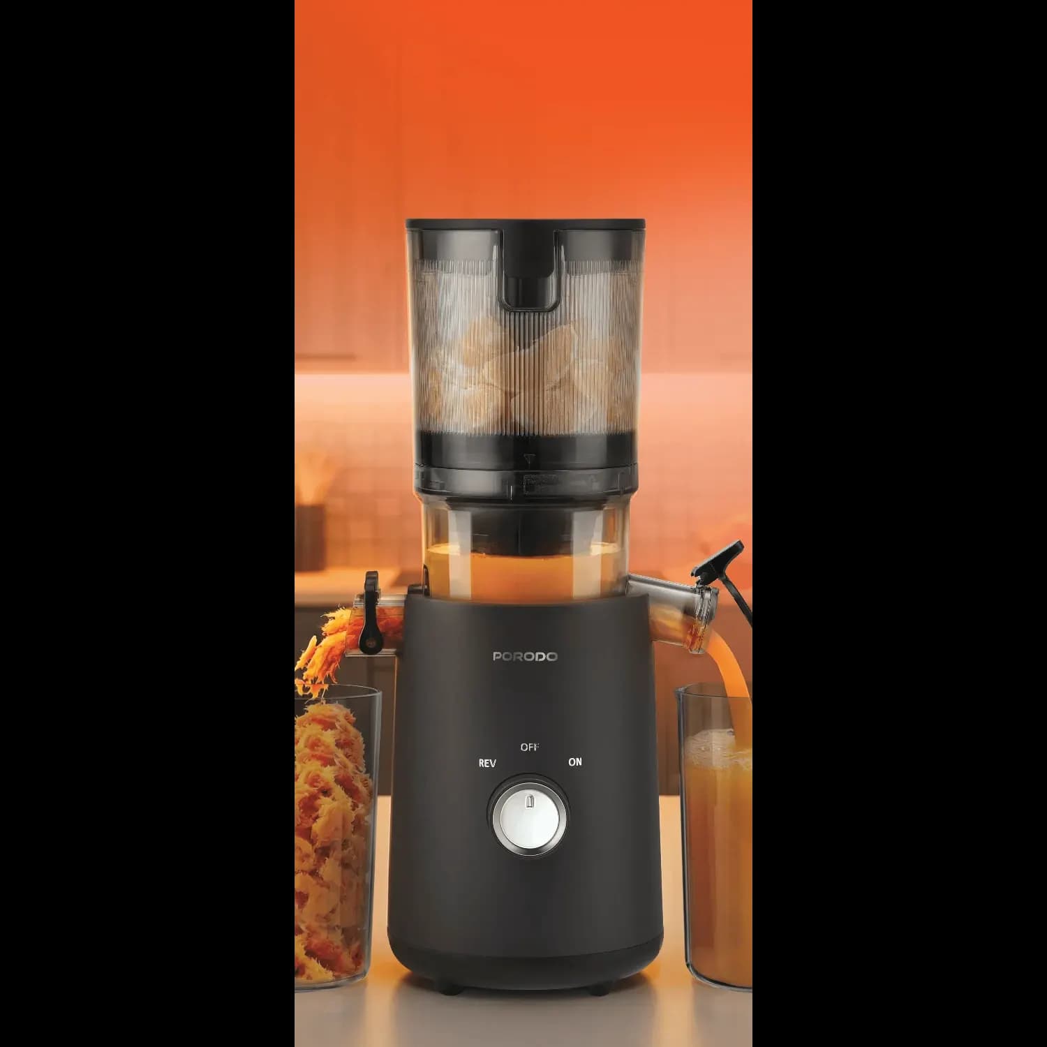 Porodo Slow Juicer VYTA - Automatic, 150W, Black 3