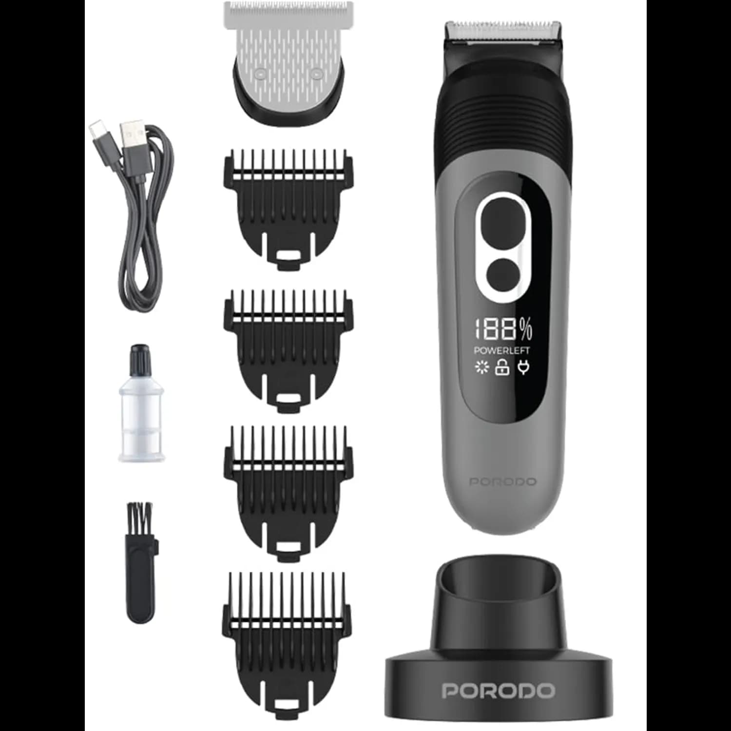 Porodo Grooming Kit - IPX7 Waterproof, LED Display, Black 1 Porodo Grooming Kit - IPX7 Waterproof, LED Display, Black 1