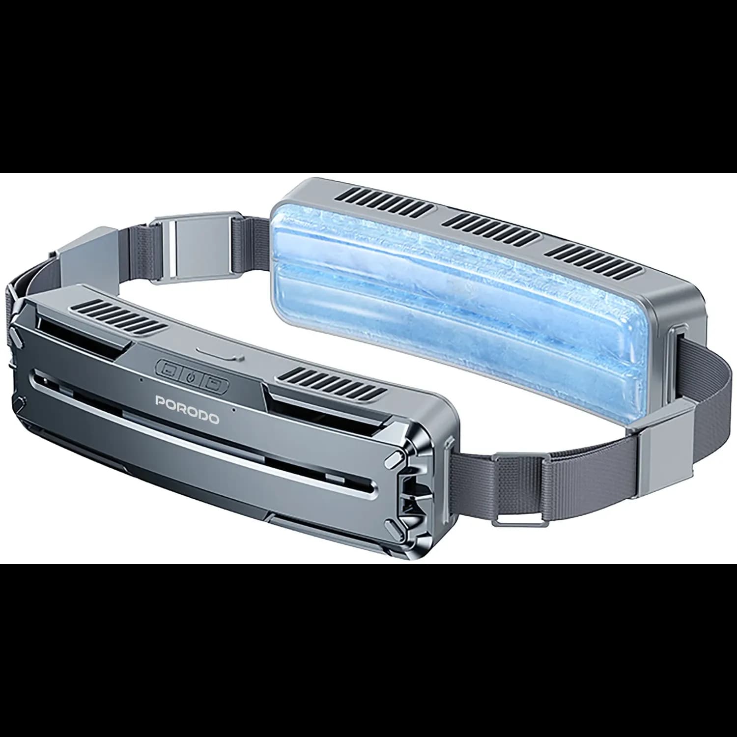 Porodo Chillo Frost Portable Cooling Waist Fan, Double Ice Cooling - Dark Gray 2