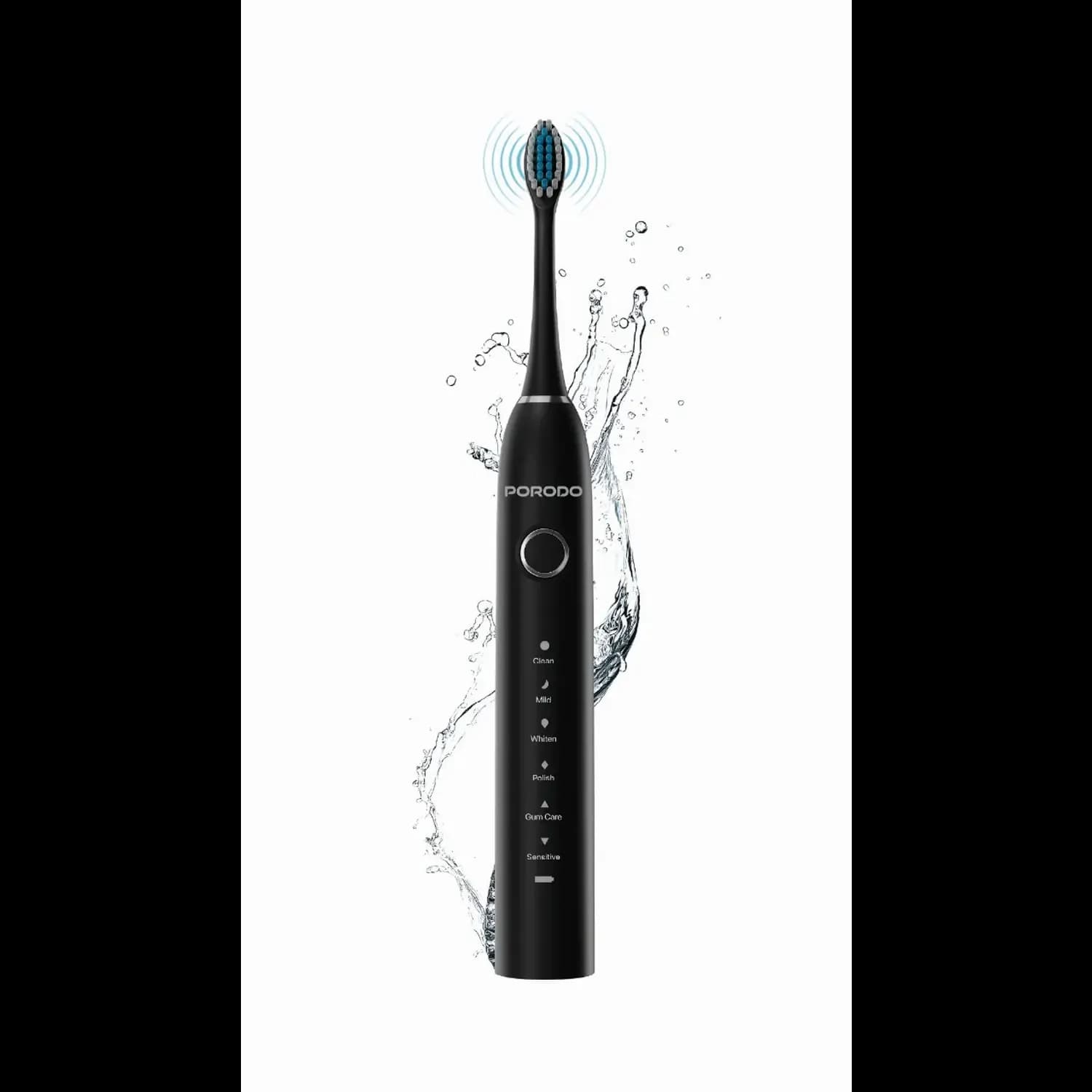 Porodo Electric Toothbrush - Sonic, 6 Modes, Black — White 2
