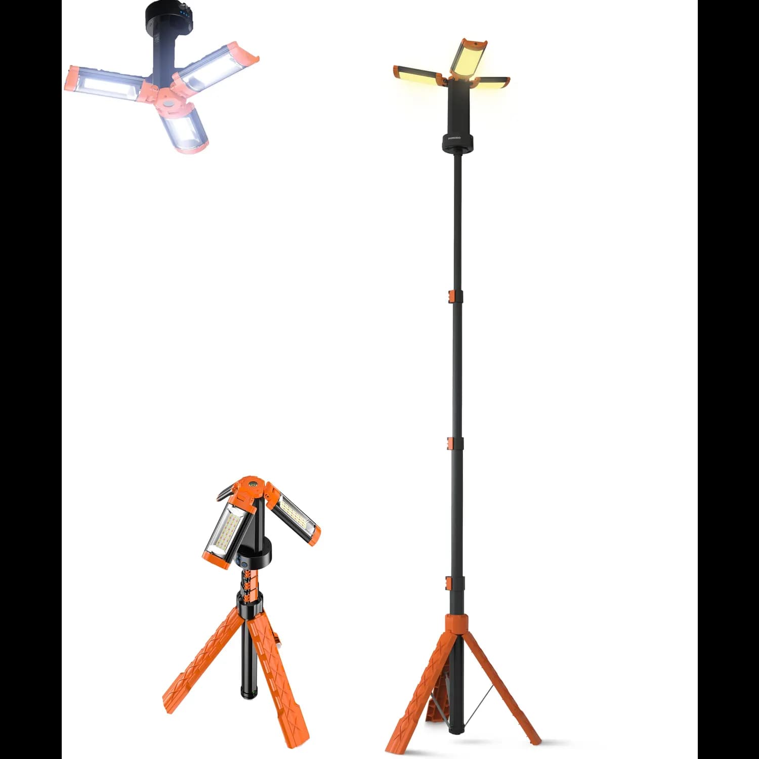 Porodo Camping Light - Rechargeable 9000mAh, Tripod, Orange 1