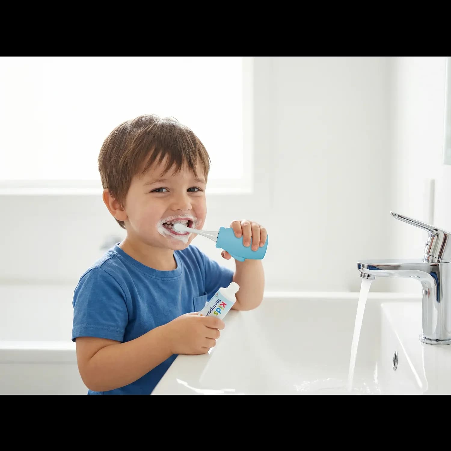 Porodo Electric Silicone Toothbrush Totlo - Kids, Blue 2
