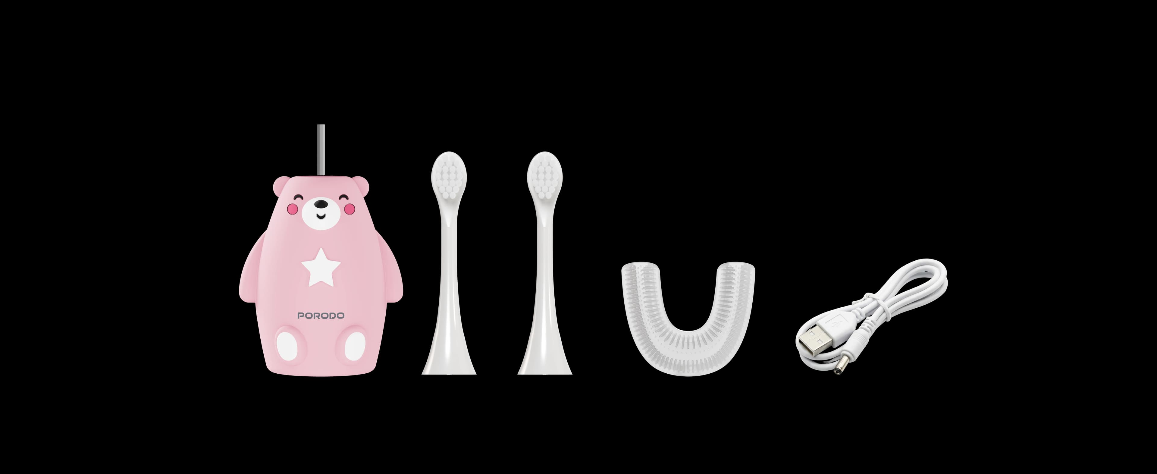Porodo Electric Silicone Toothbrush Totlo PDLFSTZ2UPK - Kids, Pink 3