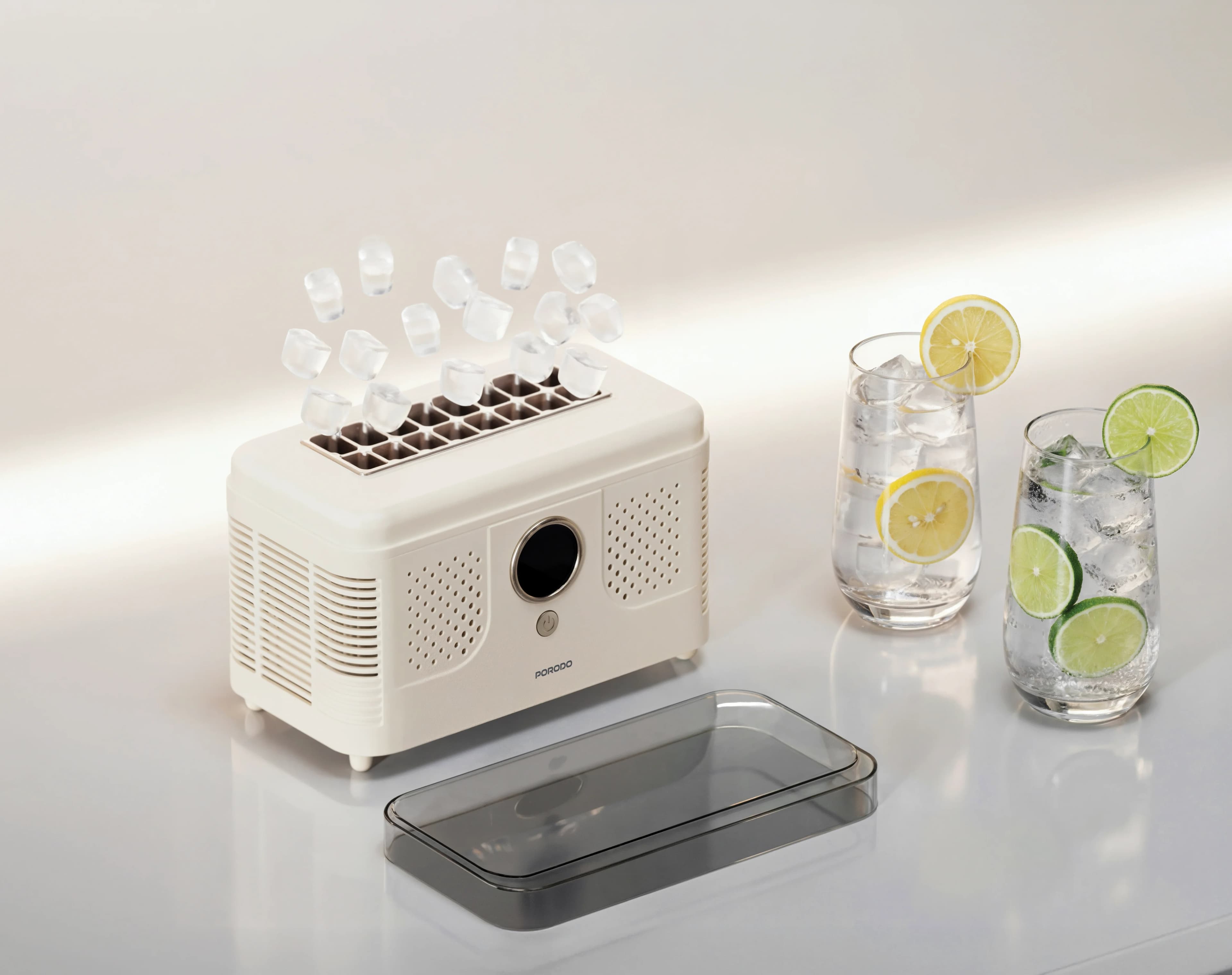 Porodo Ice Cube Maker FROSTIQ PDLFSTZBJ04BG - Portable, Beige 4
