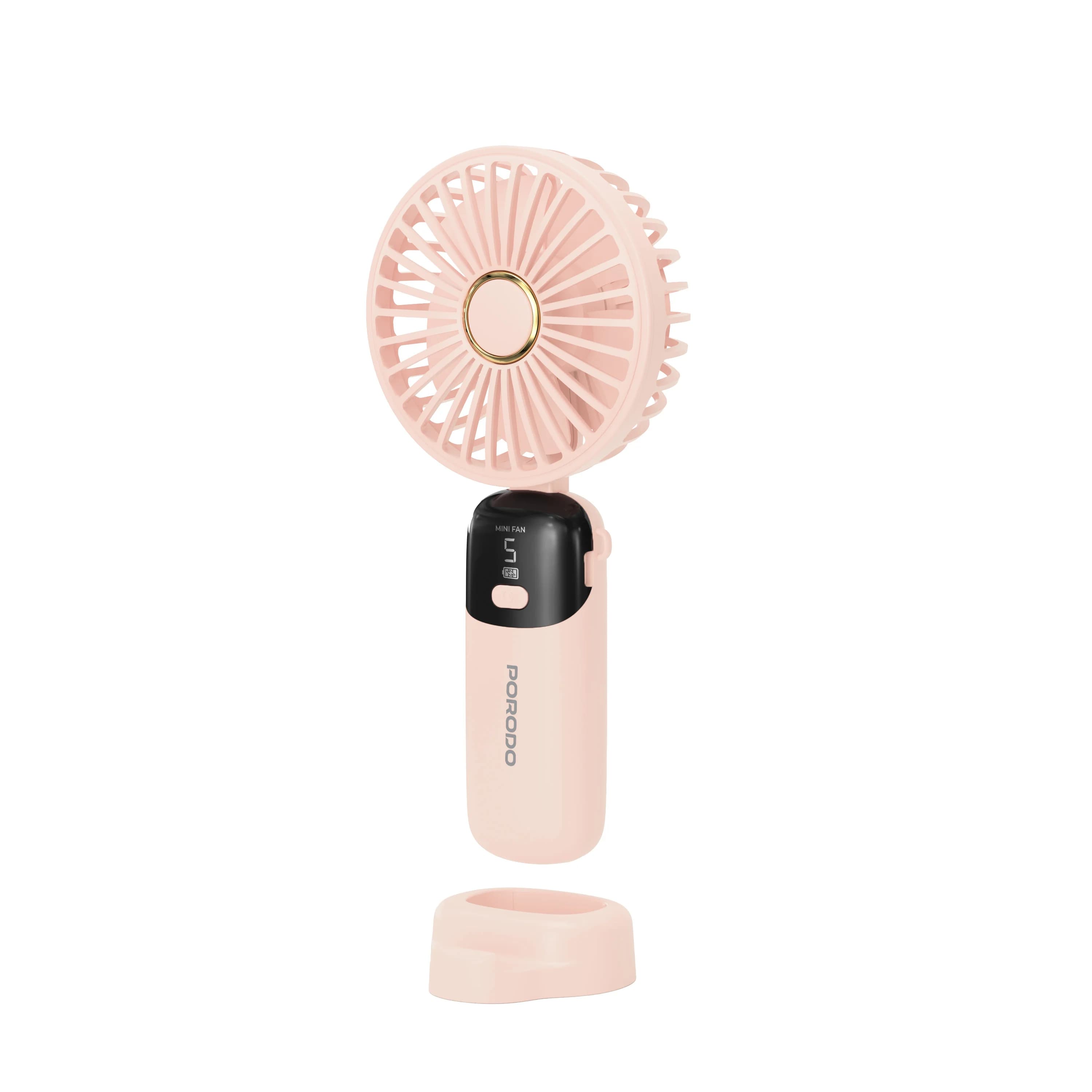 Porodo Lifestyle Chillo Air Portable Handheld Fan with LED Display - Pink 2