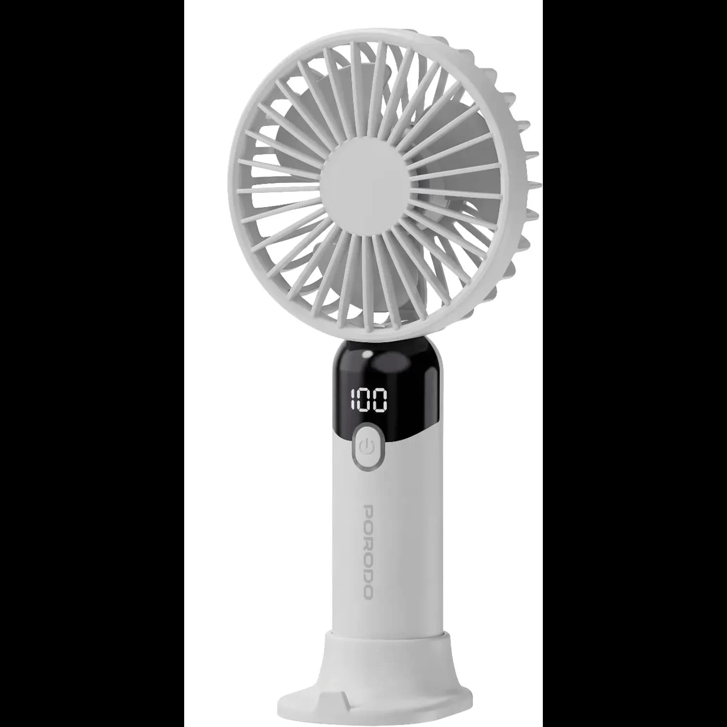 Porodo Handheld Fan Chillo Air - 2-in-1 Base & Phone Stand, White — White 1 Porodo Handheld Fan Chillo Air - 2-in-1 Base & Phone Stand, White — White 1
