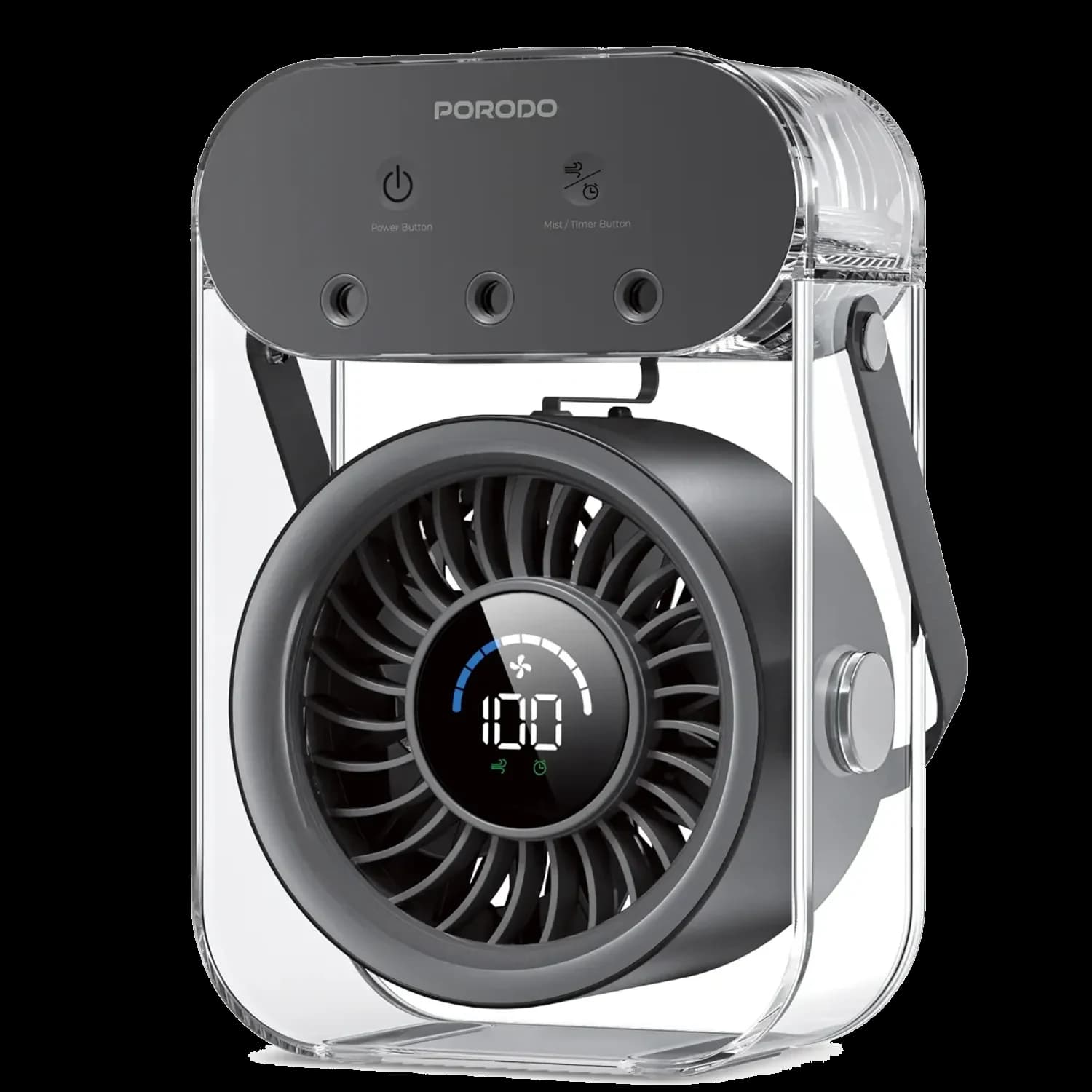 Porodo Portable Mist Fan Chillo Aqua - 500mL Tank, Black 1 Porodo Portable Mist Fan Chillo Aqua - 500mL Tank, Black 1